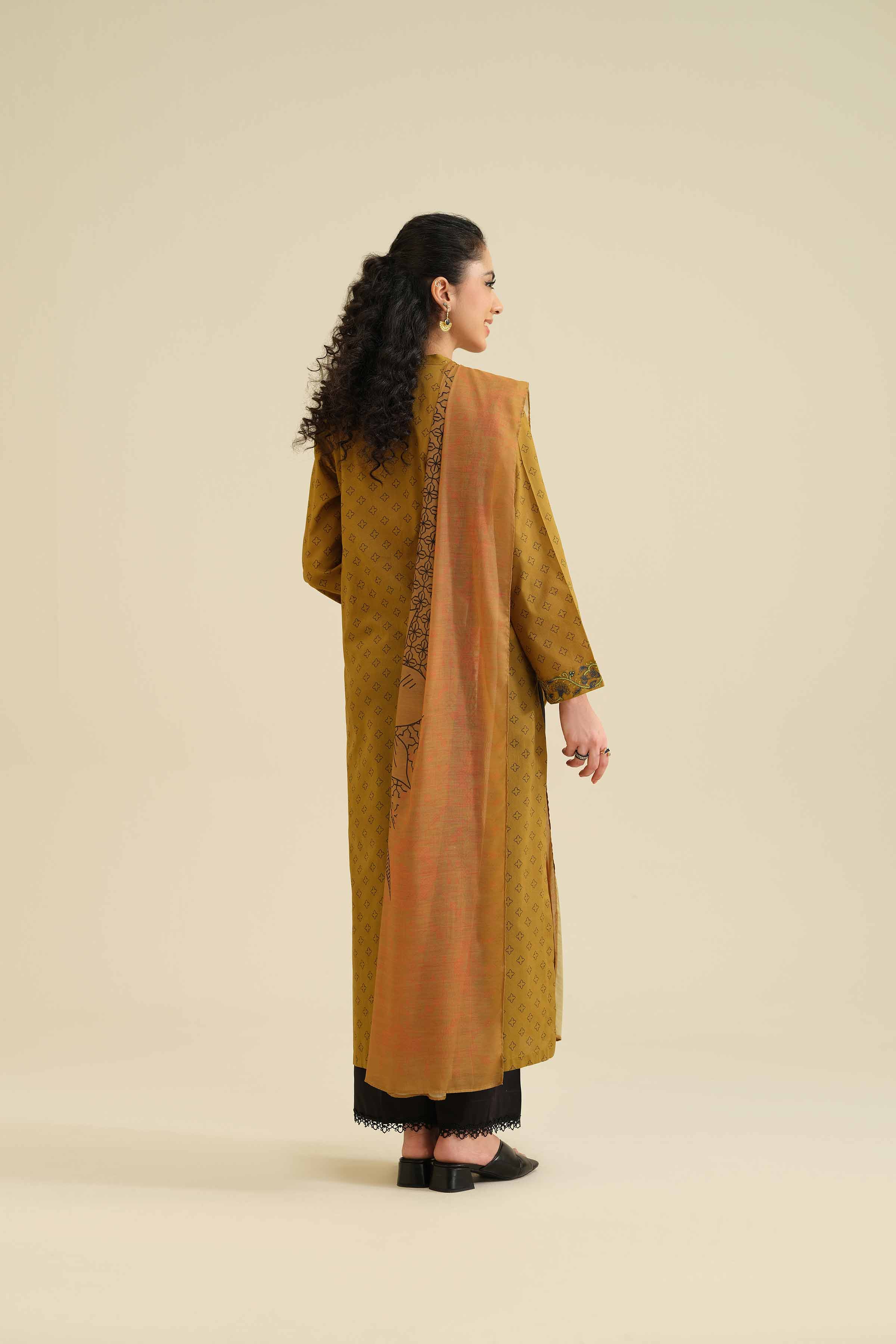 2 Piece - Printed Embroidered Suit - PW25-72 - Image 3