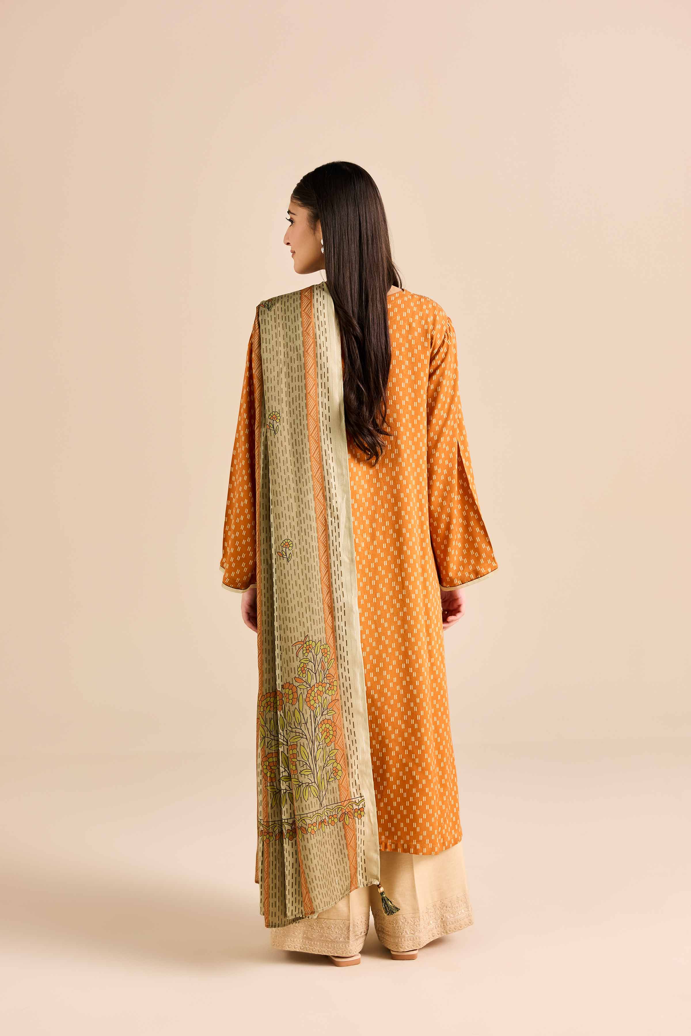 2 Piece - Printed Embroidered Suit - PW25-78 - Image 3