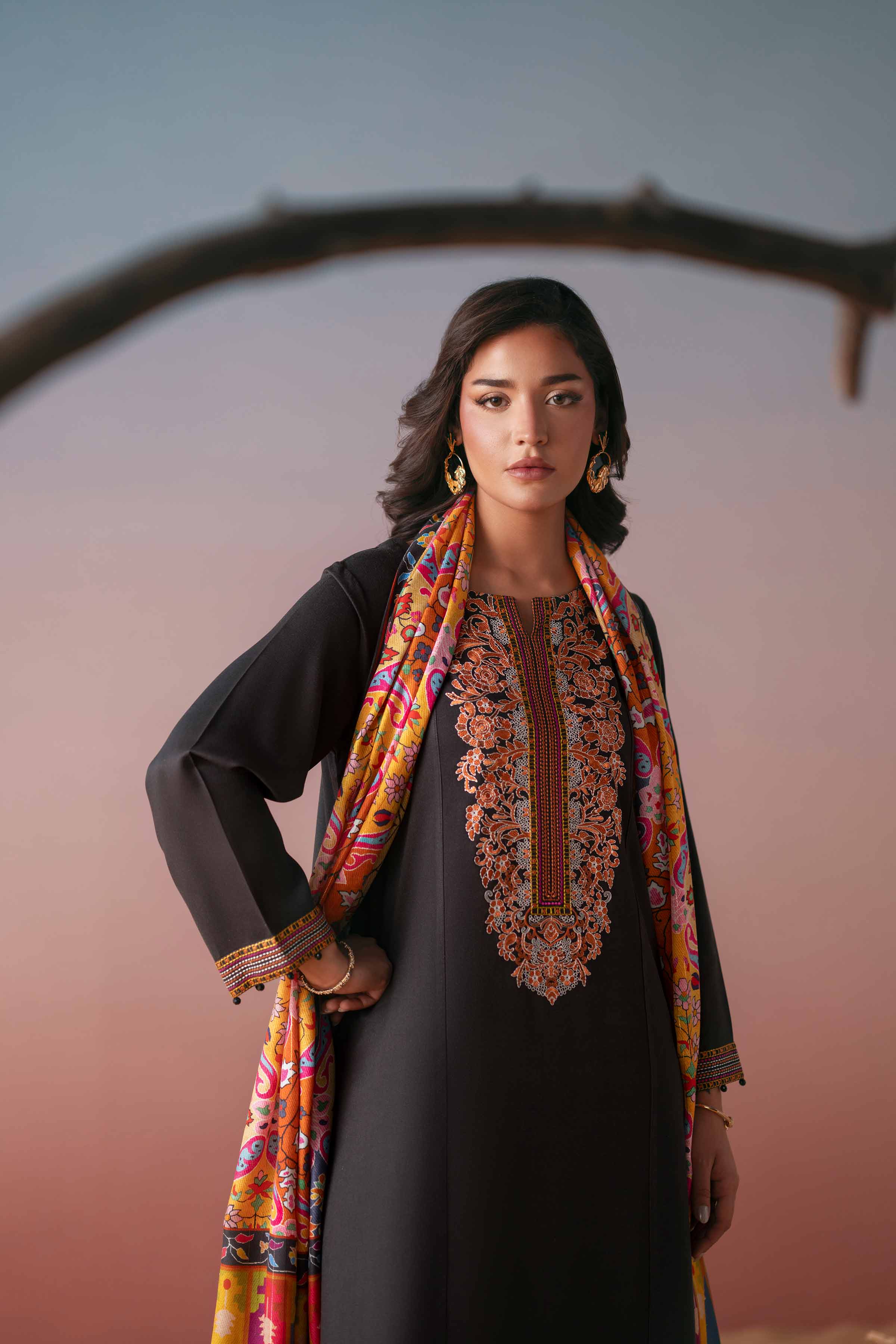 2 Piece - Embroidered Suit - PW25-79 - Image 5