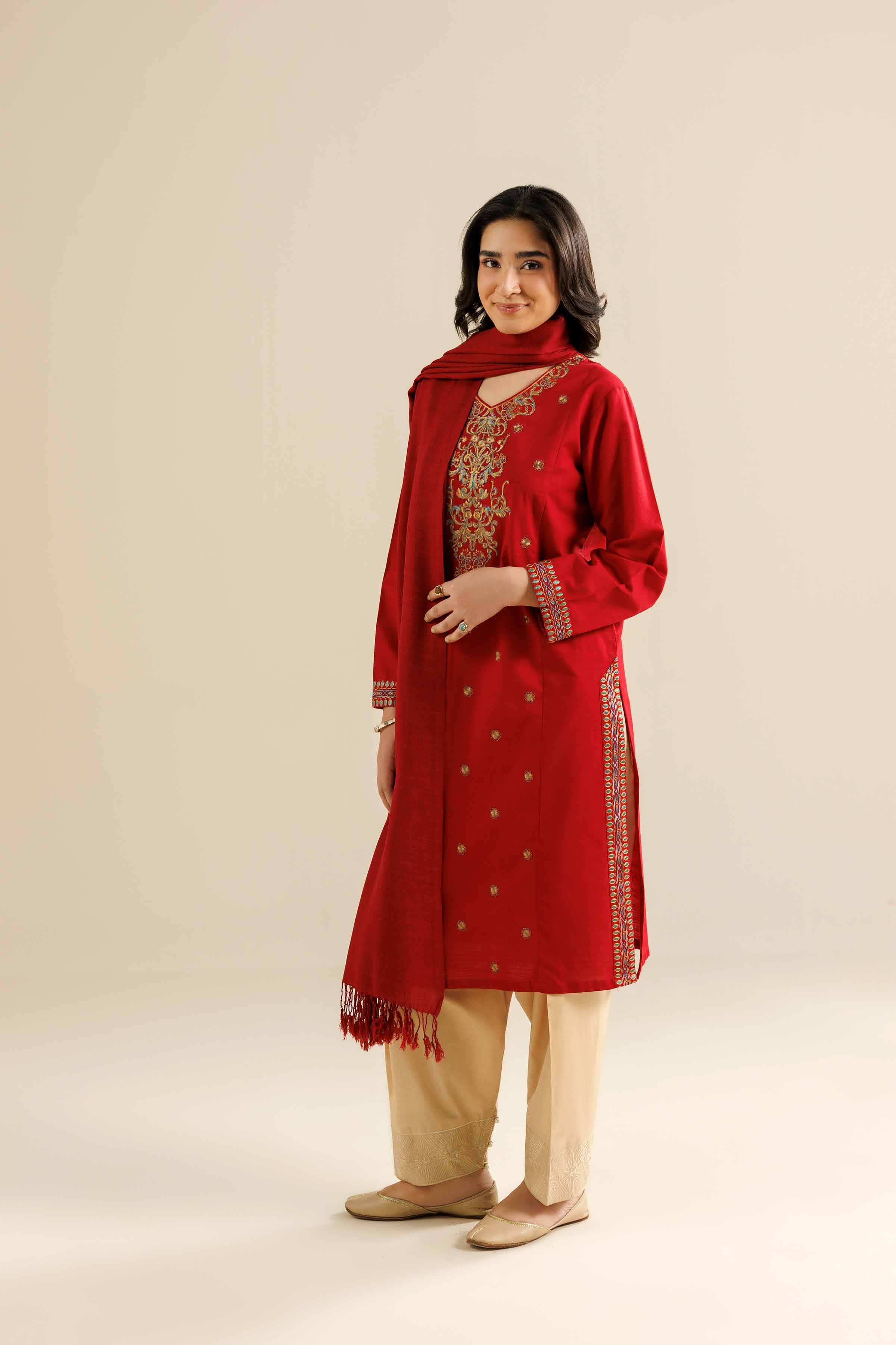 2 Piece - Embroidered Suit - PW25-80 - Image 4