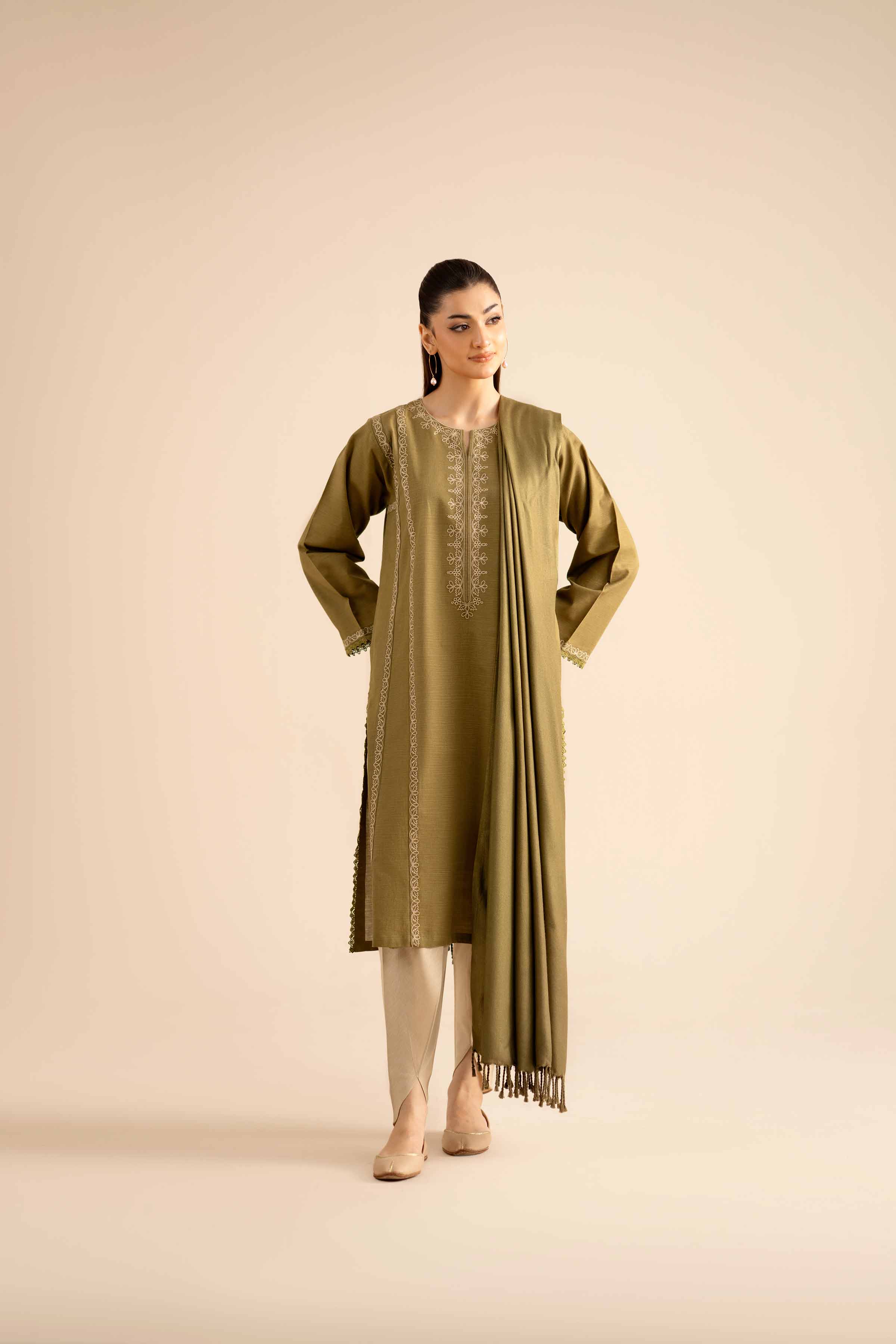2 Piece - Embroidered Suit - PW25-83 - Image 4