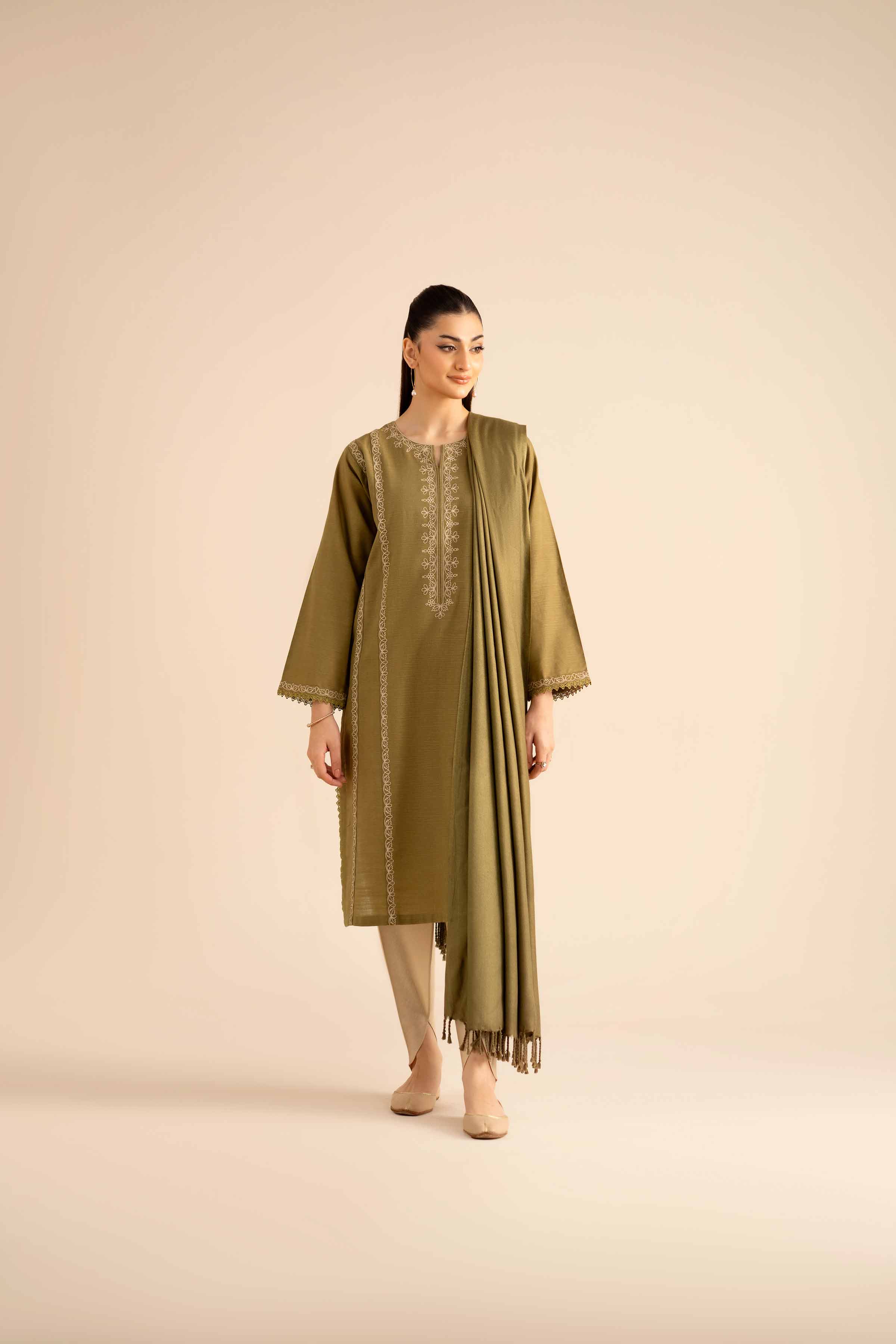 2 Piece - Embroidered Suit - PW25-83 - Image 5