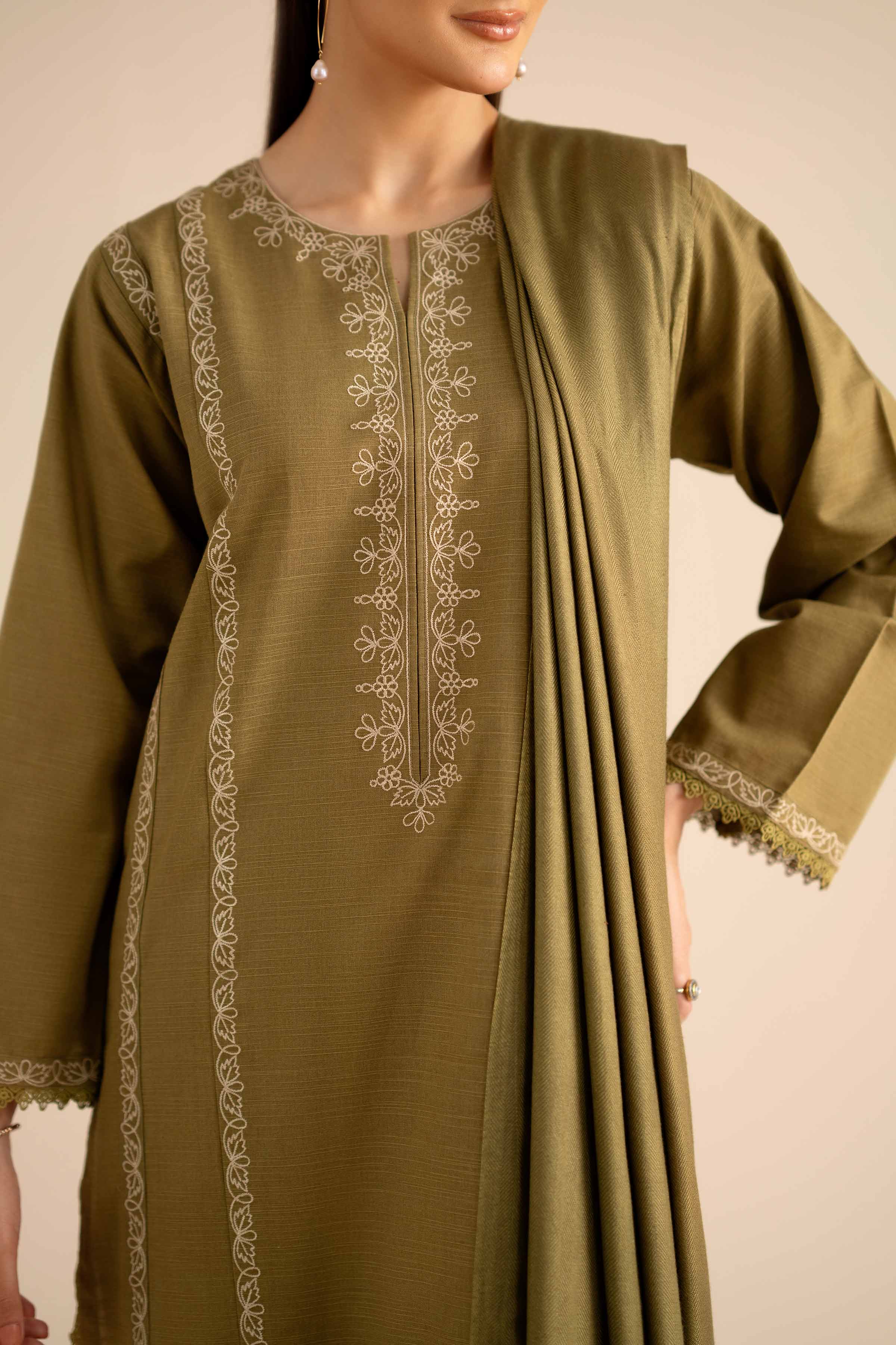 2 Piece - Embroidered Suit - PW25-83 - Image 7
