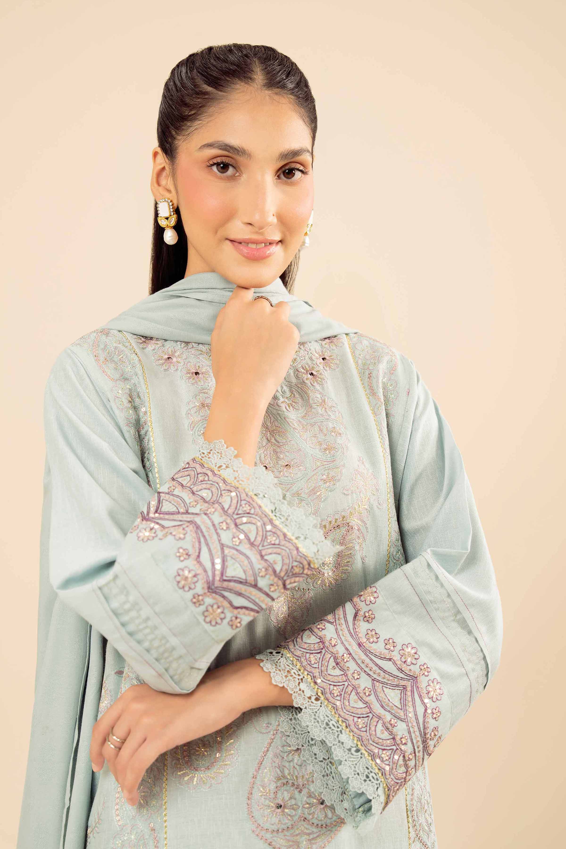 3 Piece - Embroidered Suit - PW25-88 - Image 2
