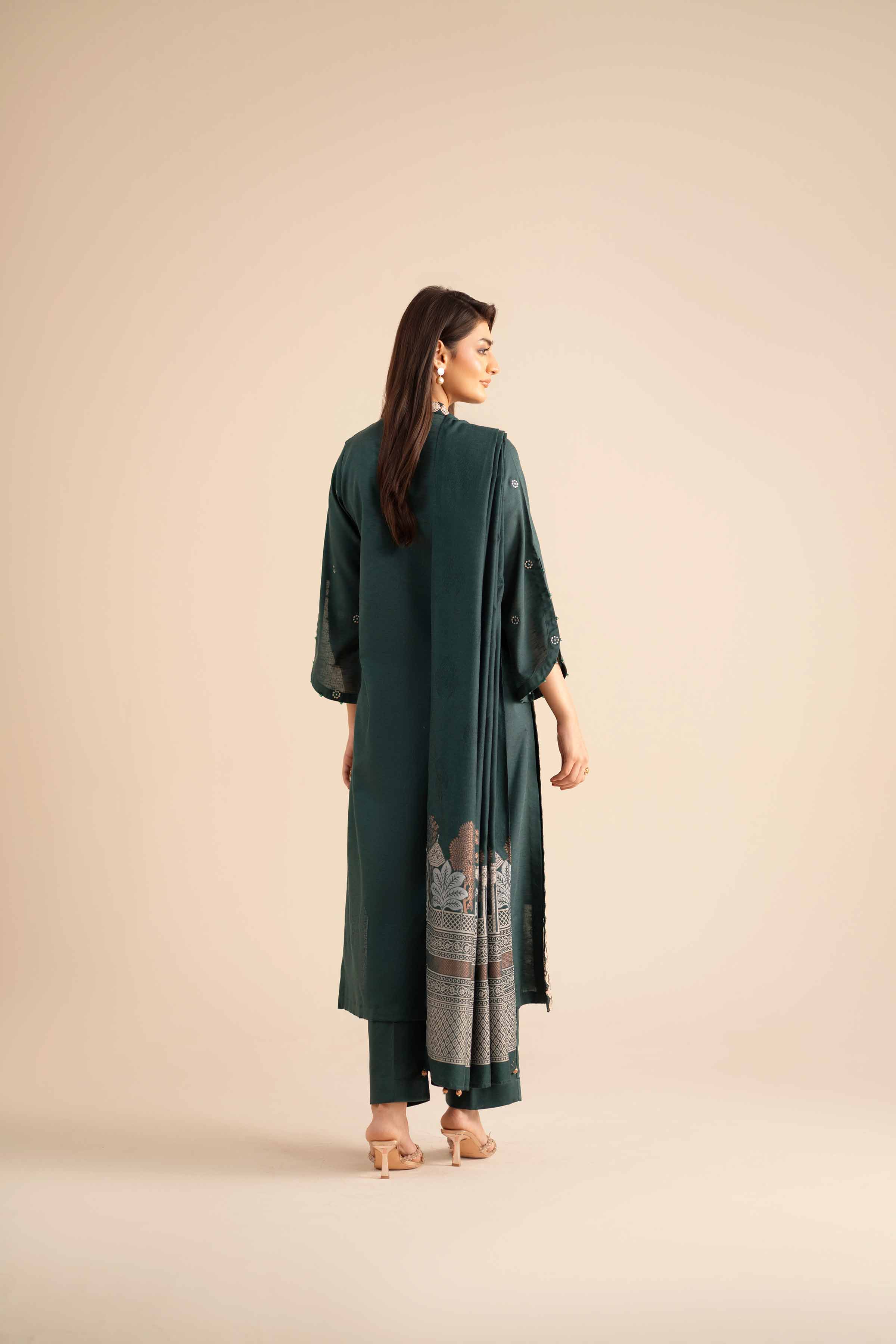 3 Piece - Embroidered Suit - PW25-89 - Image 3