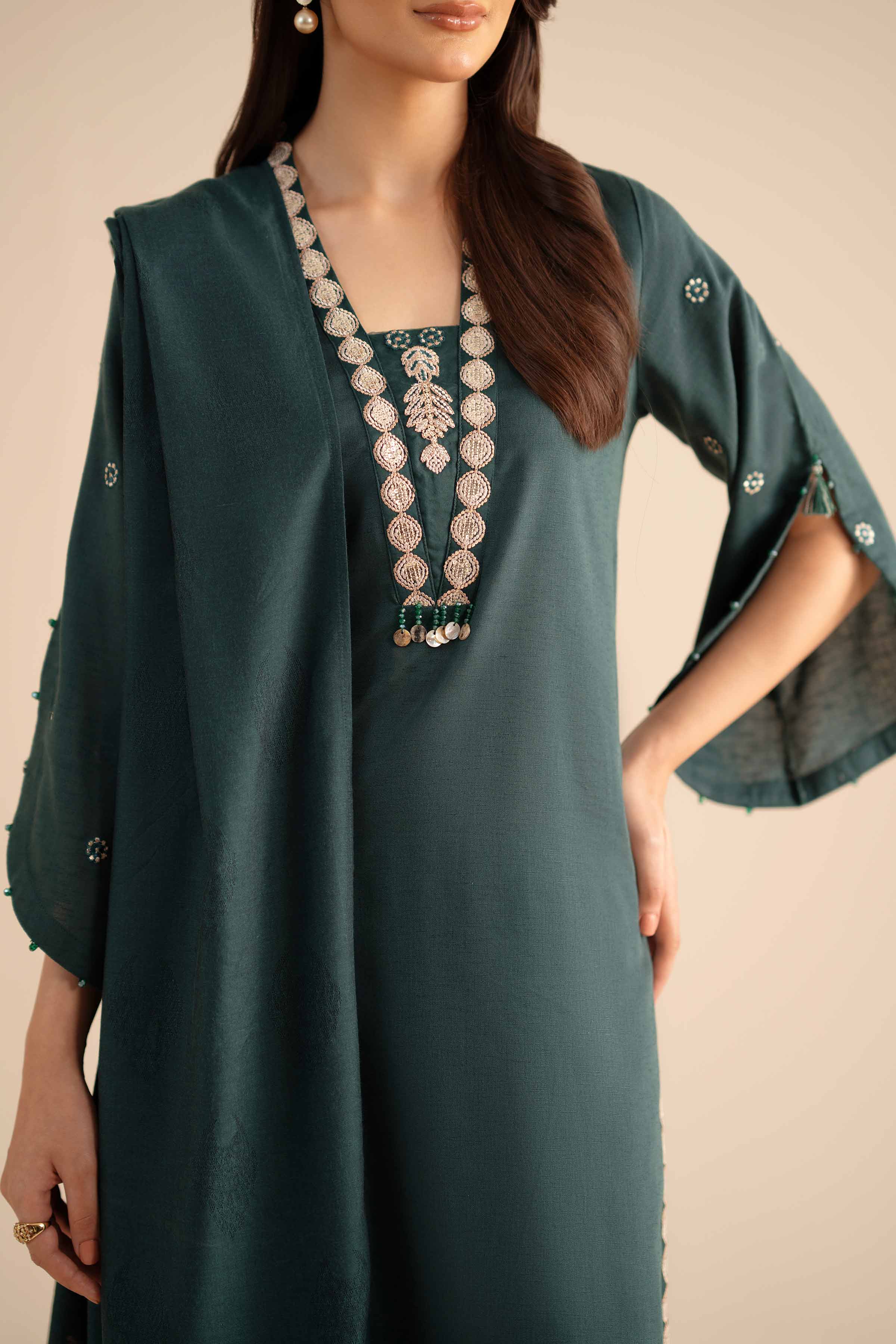 3 Piece - Embroidered Suit - PW25-89 - Image 5