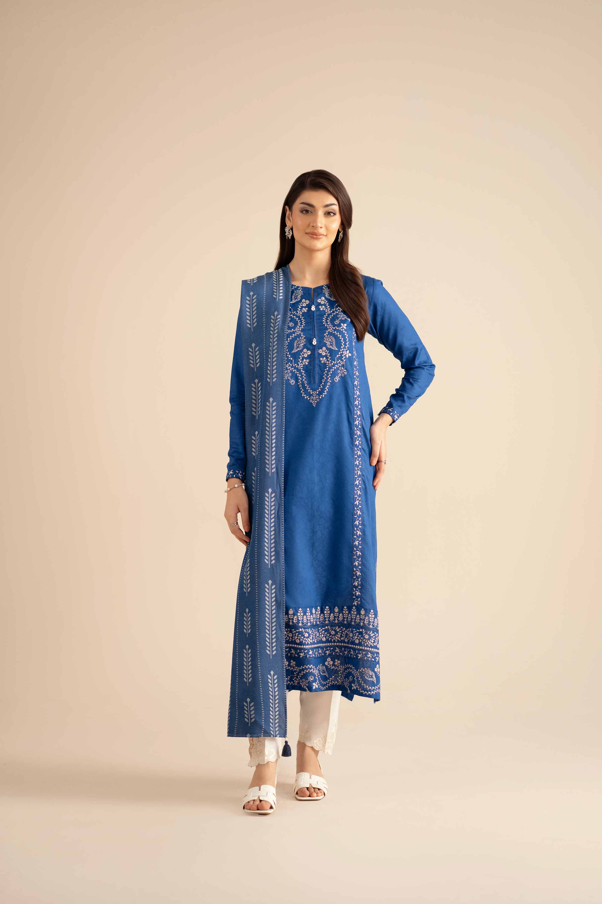 2 Piece - Embroidered Suit - PW25-94 - Image 5