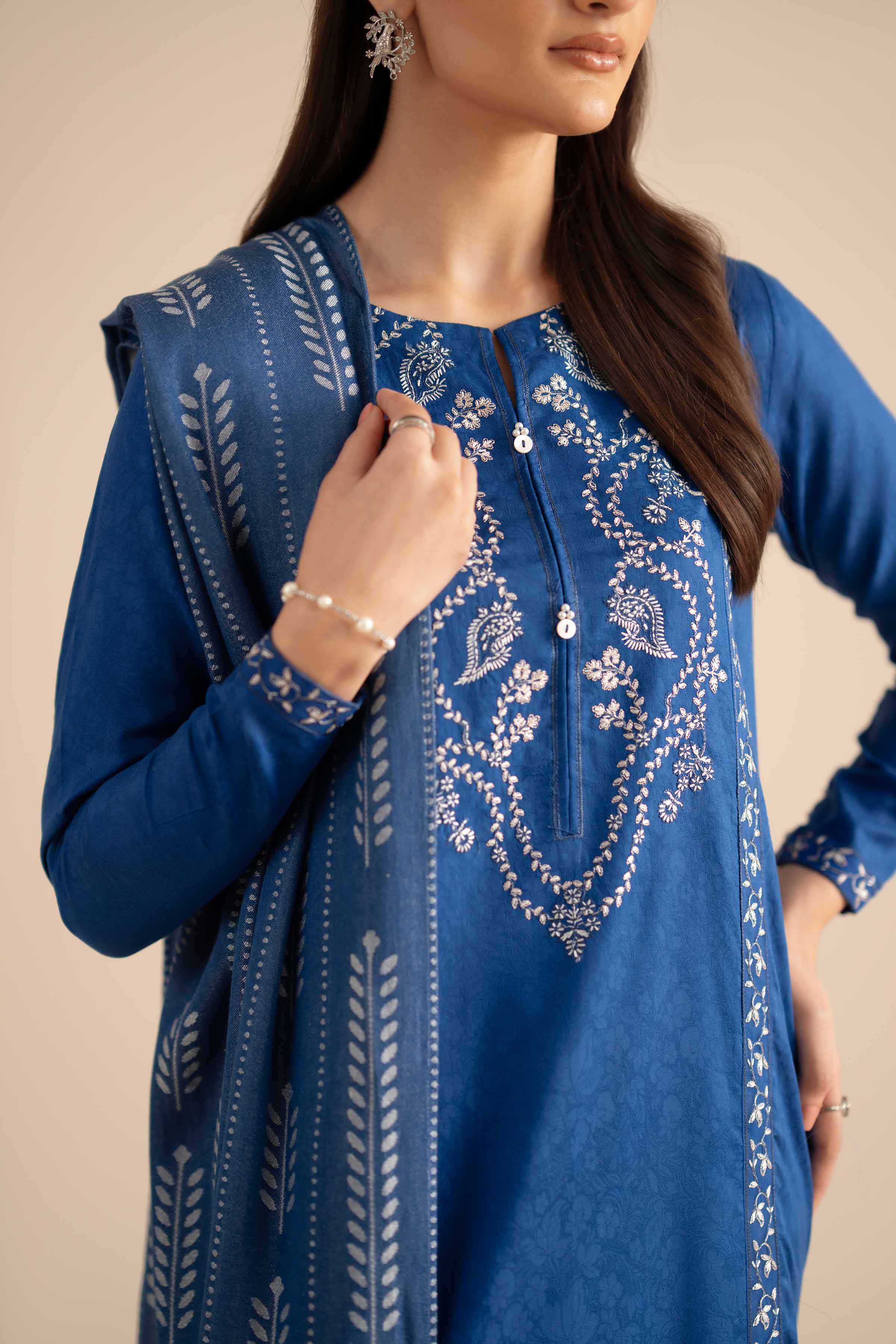 2 Piece - Embroidered Suit - PW25-94 - Image 6