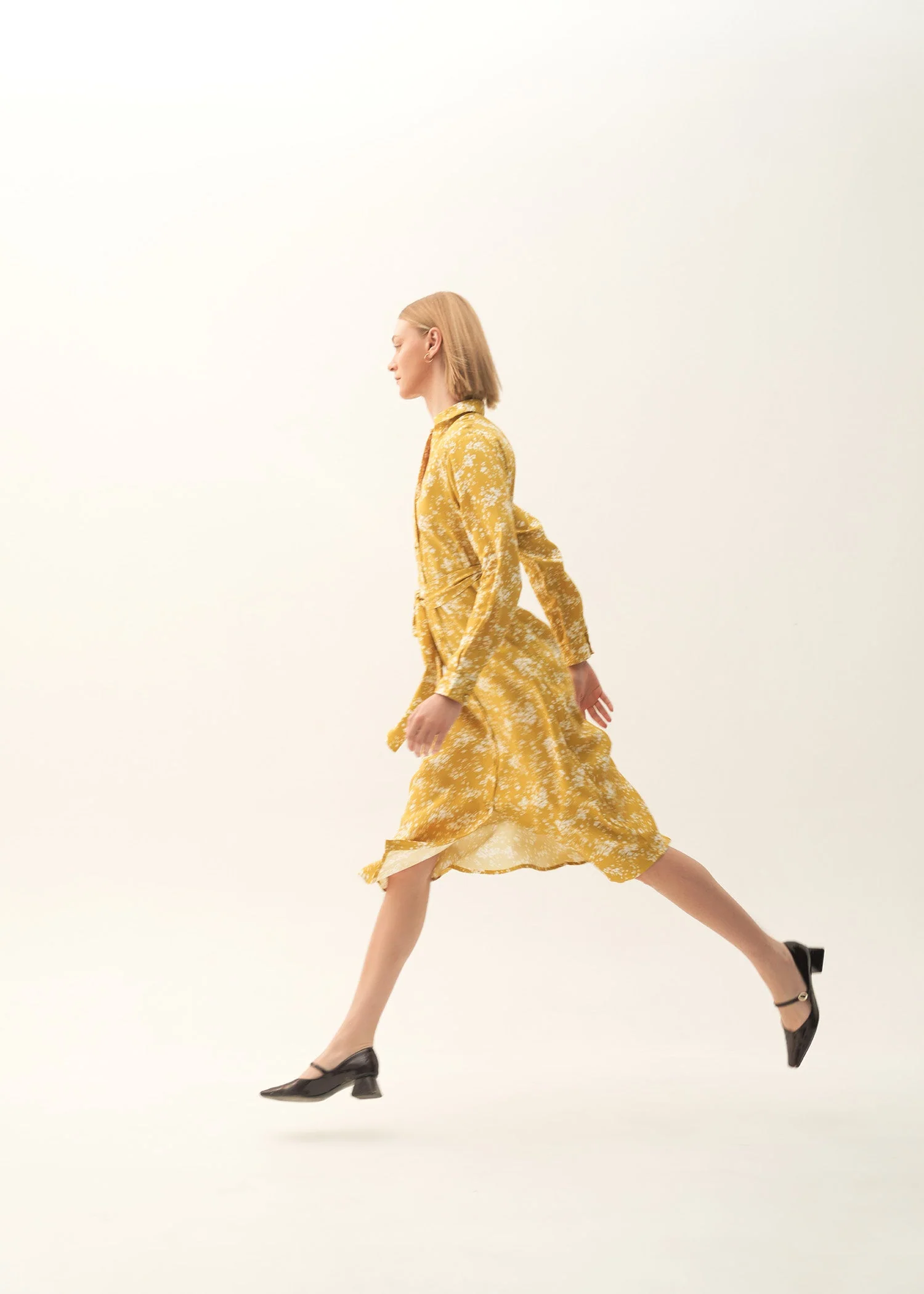 Printed Flared Dress With Belt - KOA - Image 2