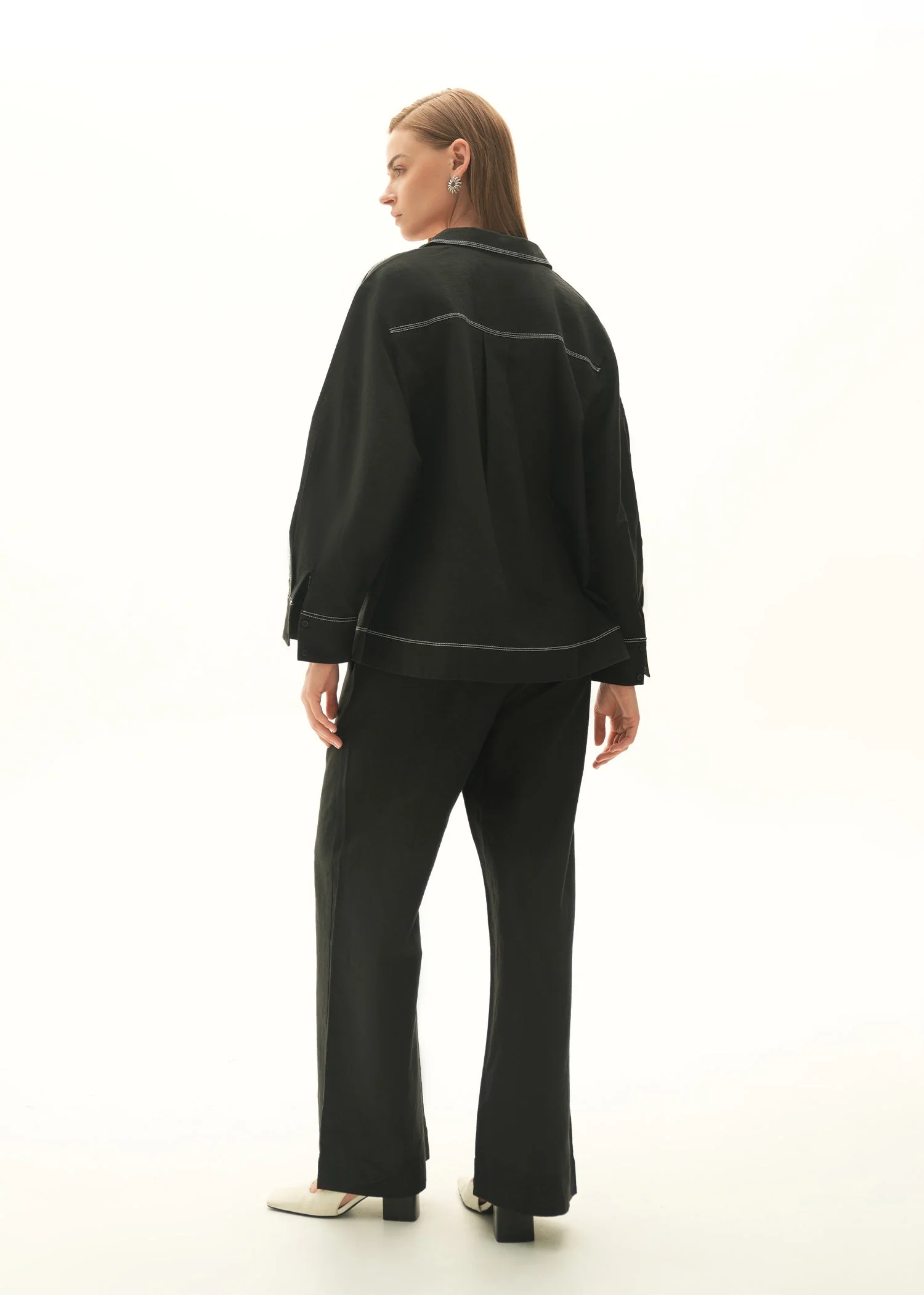 Wide Leg Linen Blend Trousers - KOA - Image 5