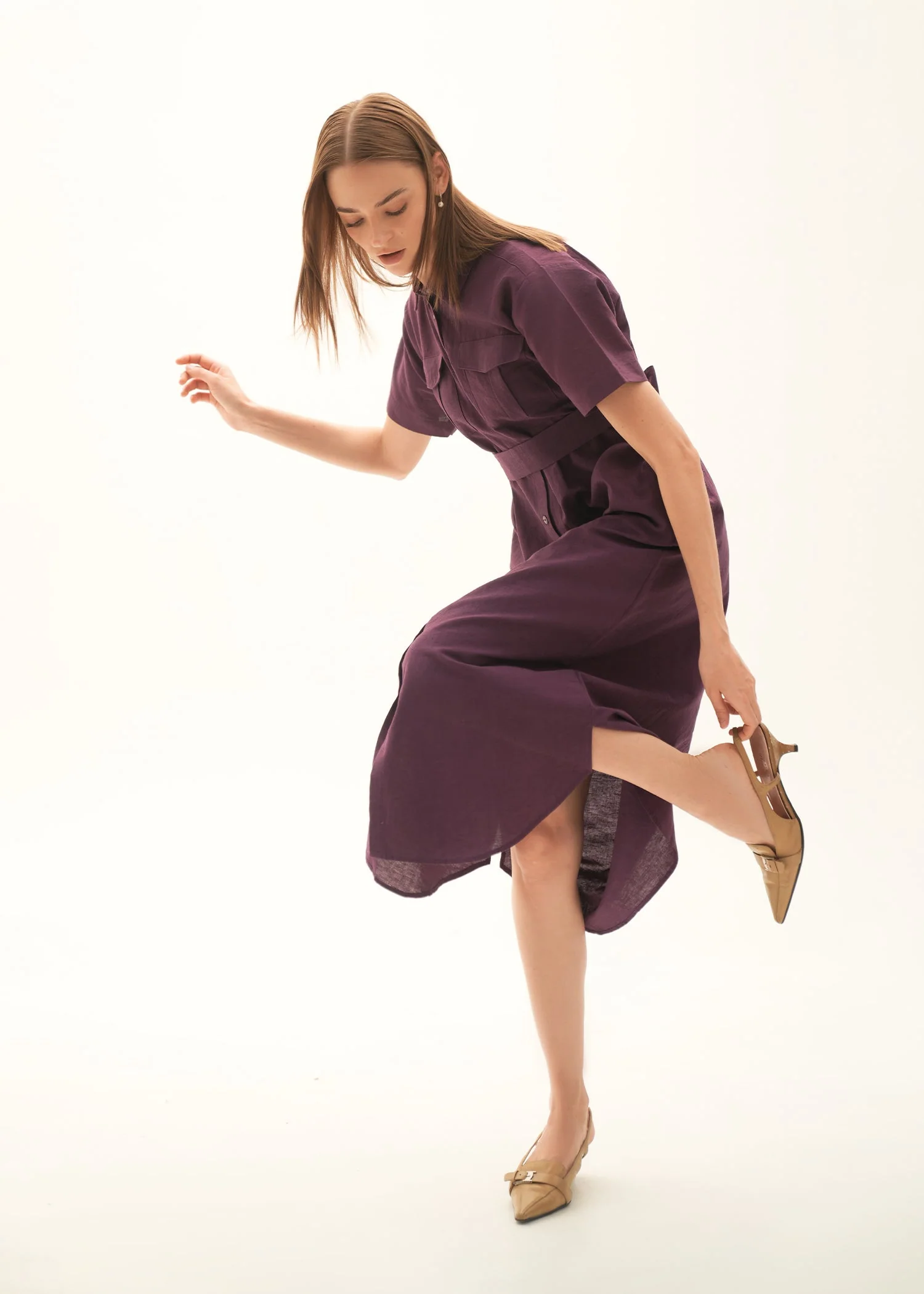Button Down Linen Blend Dress - KOA - Image 7