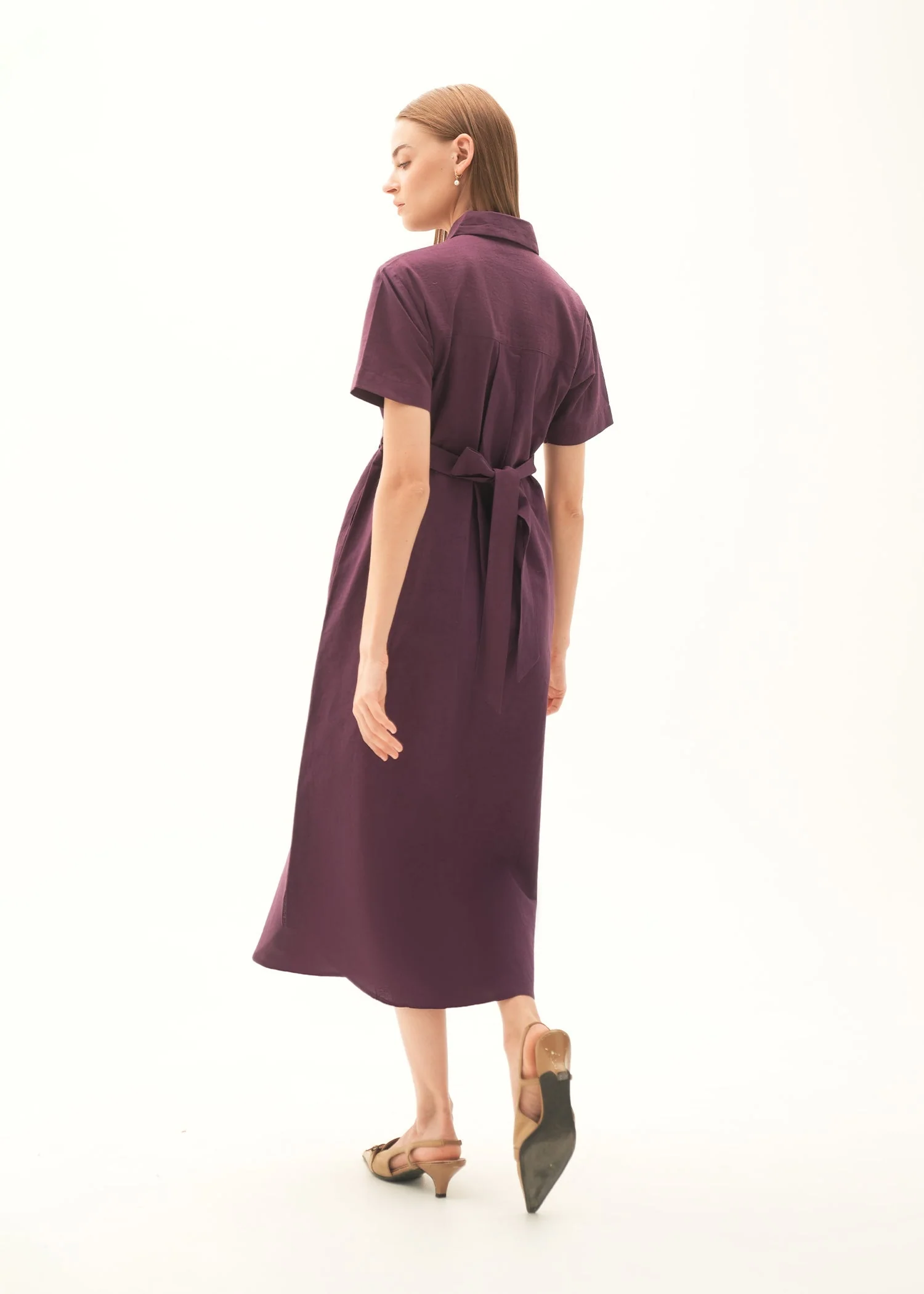 Button Down Linen Blend Dress - KOA - Image 8