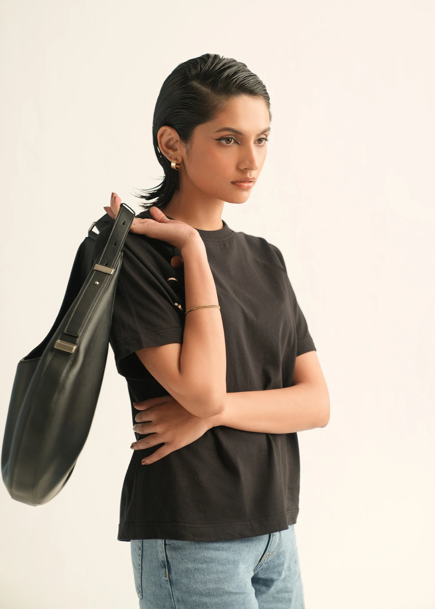 T Shirt With Button Detail - KOA - Image 4