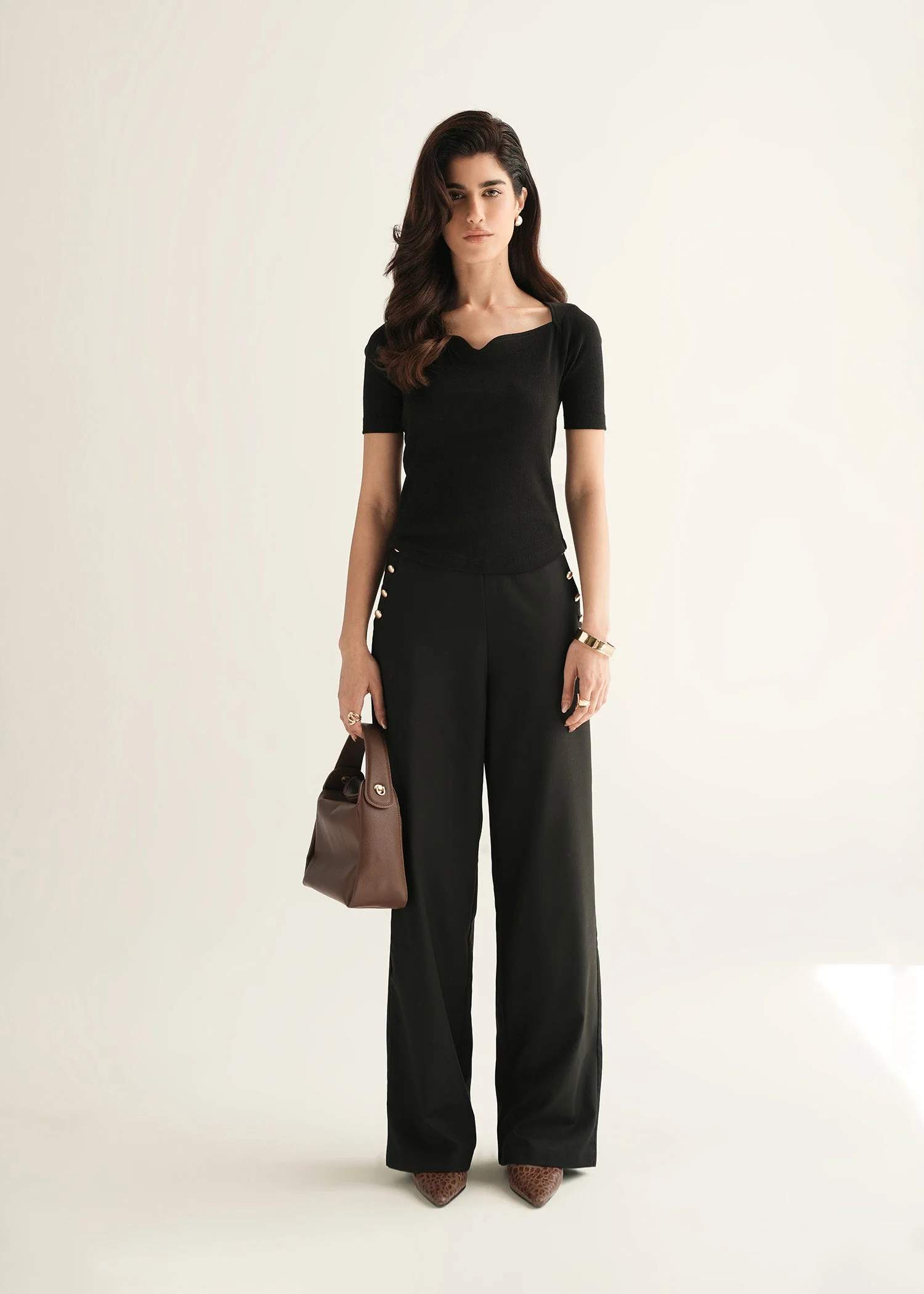 Ribbed Sweetheart Neckline Top - KOA