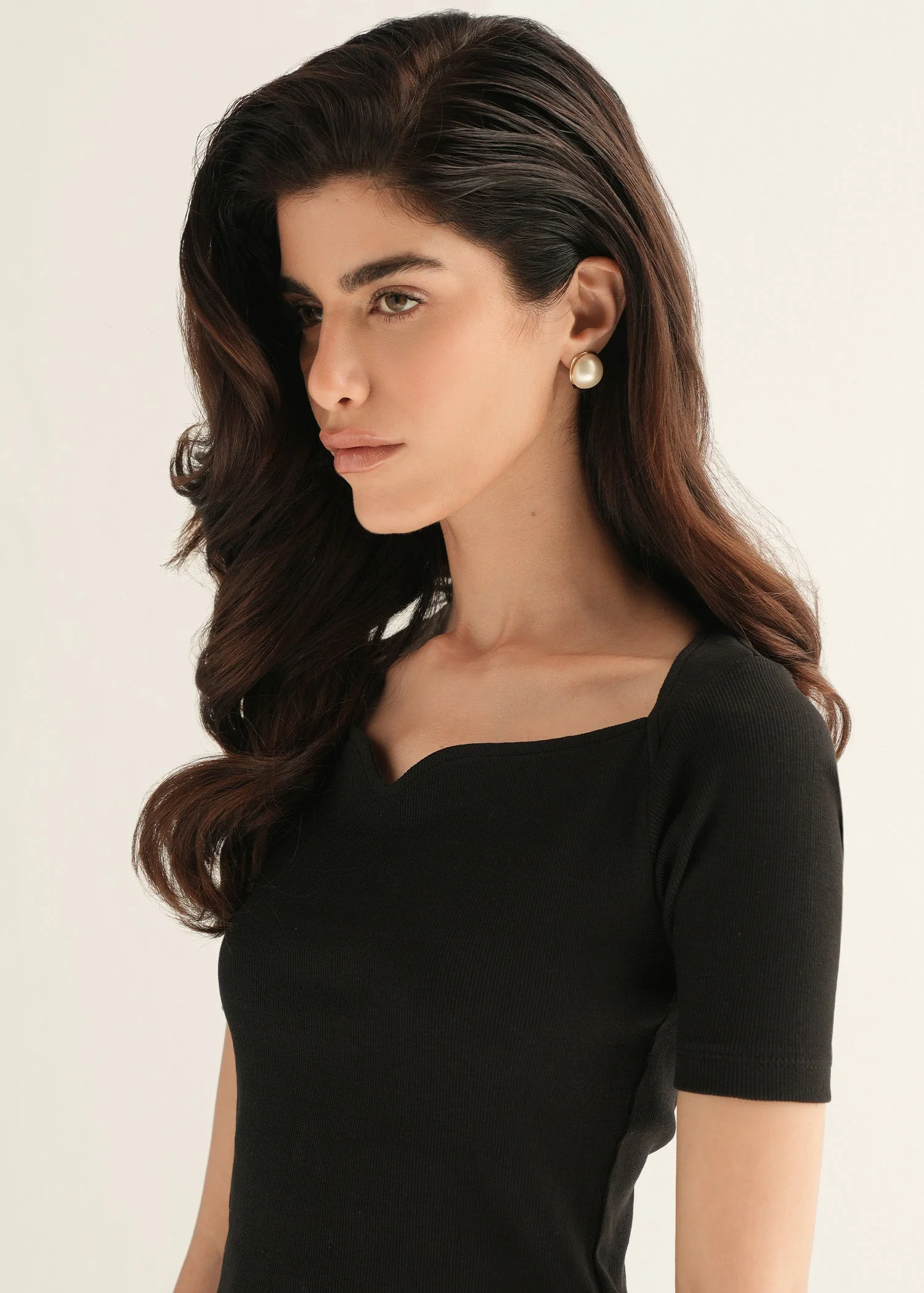 Ribbed Sweetheart Neckline Top - KOA - Image 2