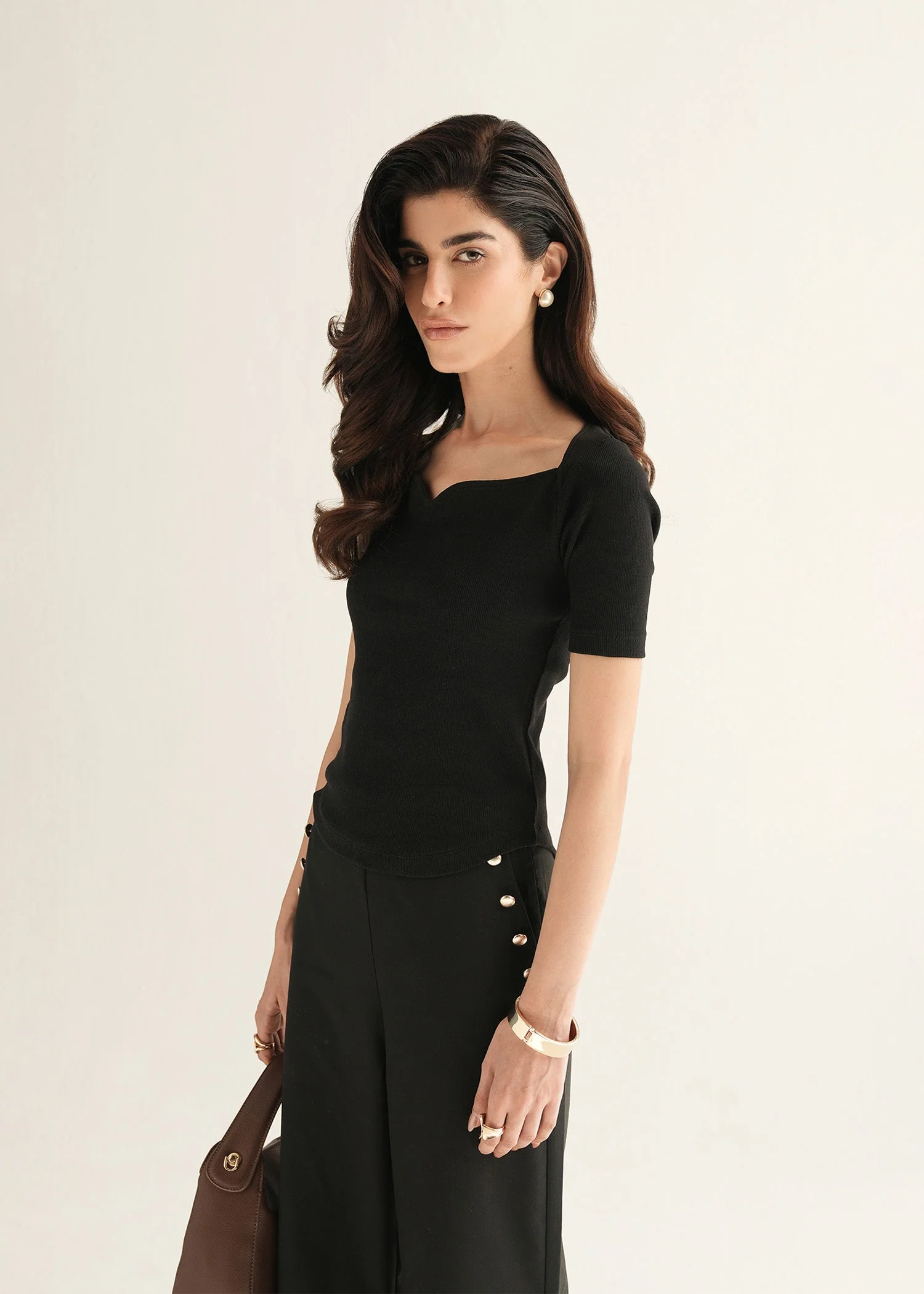Ribbed Sweetheart Neckline Top - KOA - Image 5