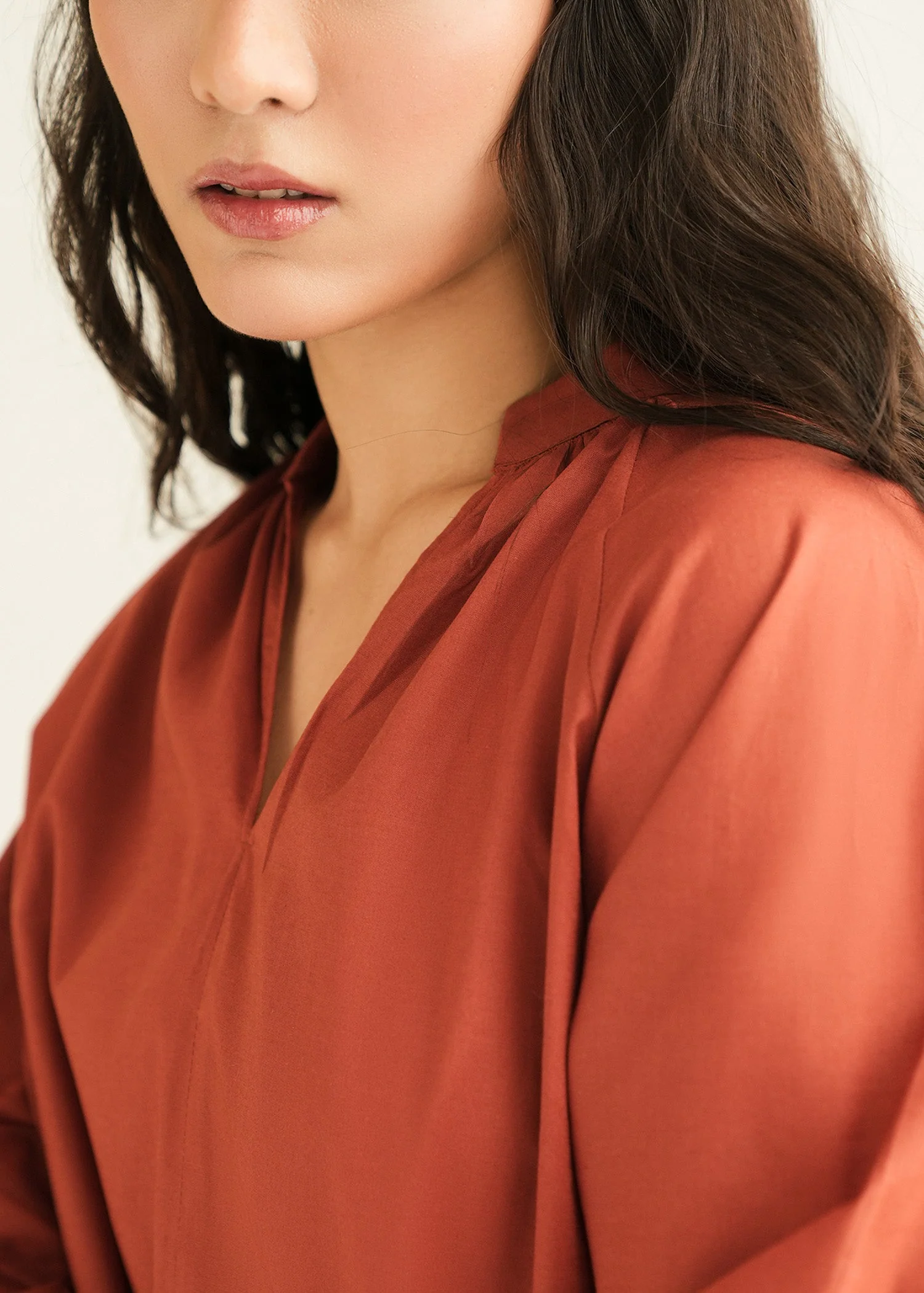 Oversized Gathered Blouse - KOA - Image 3
