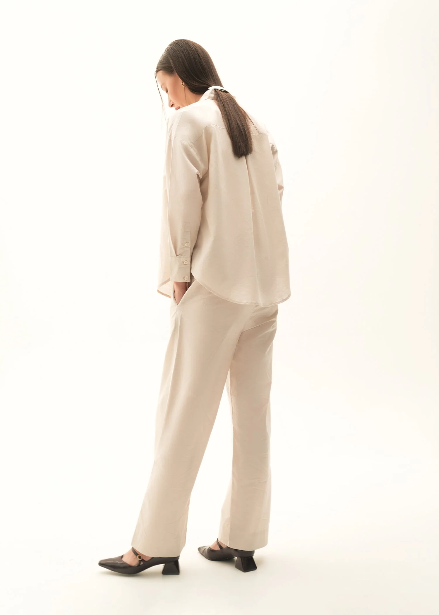 Wide Leg Linen Blend Trousers - KOA - Image 4