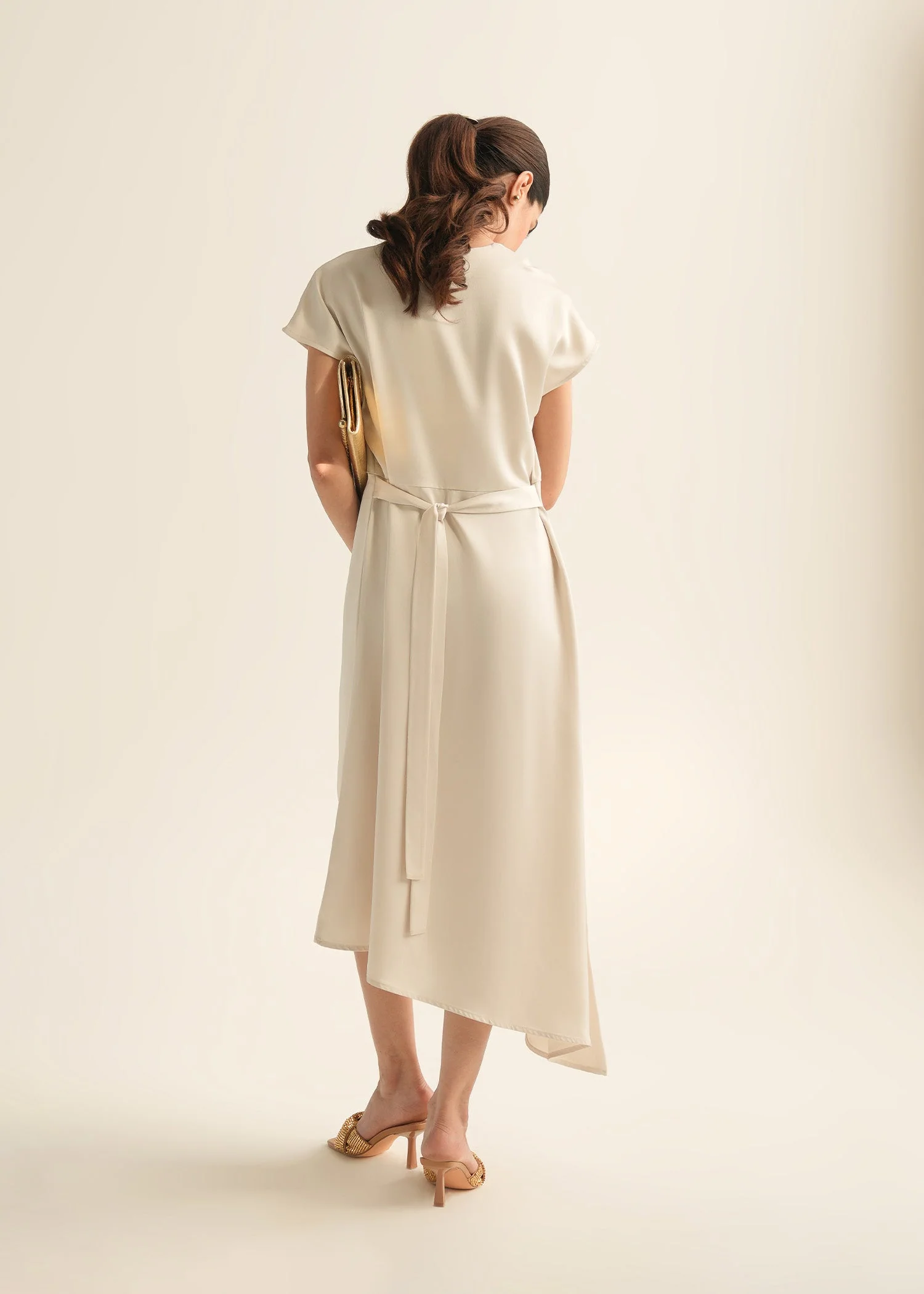 Asymmetrical Satin Dress - KOA - Image 4