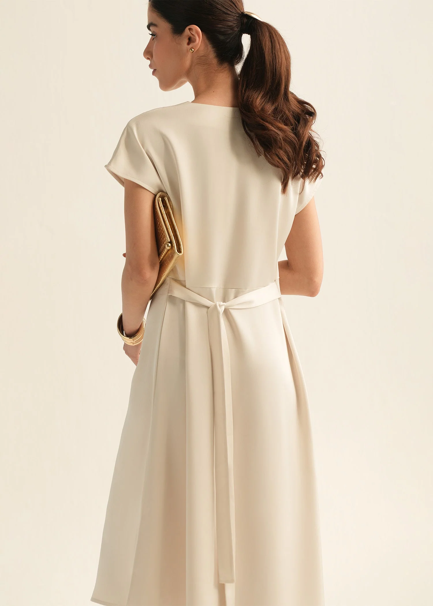 Asymmetrical Satin Dress - KOA - Image 5