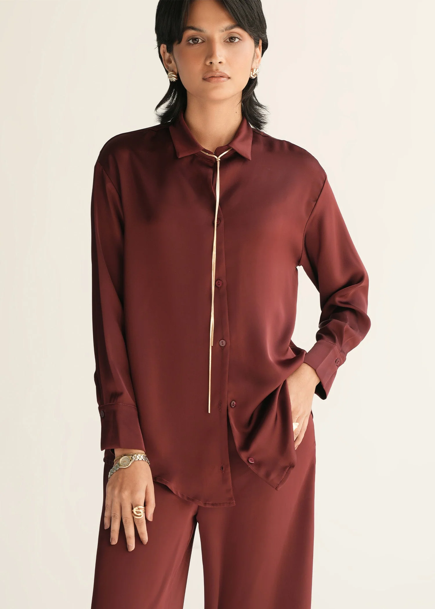 Satin Shirt - KOA - Image 2