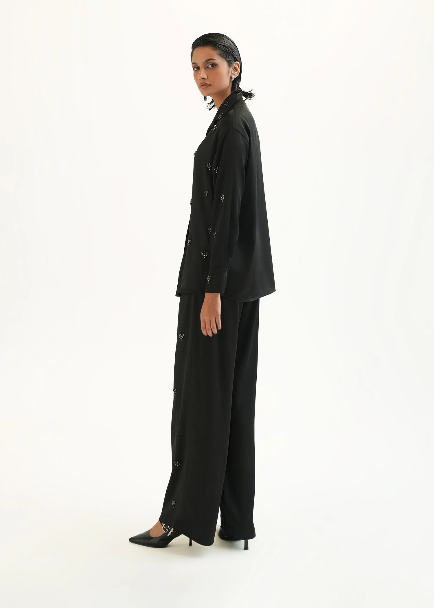 Embellished Satin Shirt - KOA - Image 5