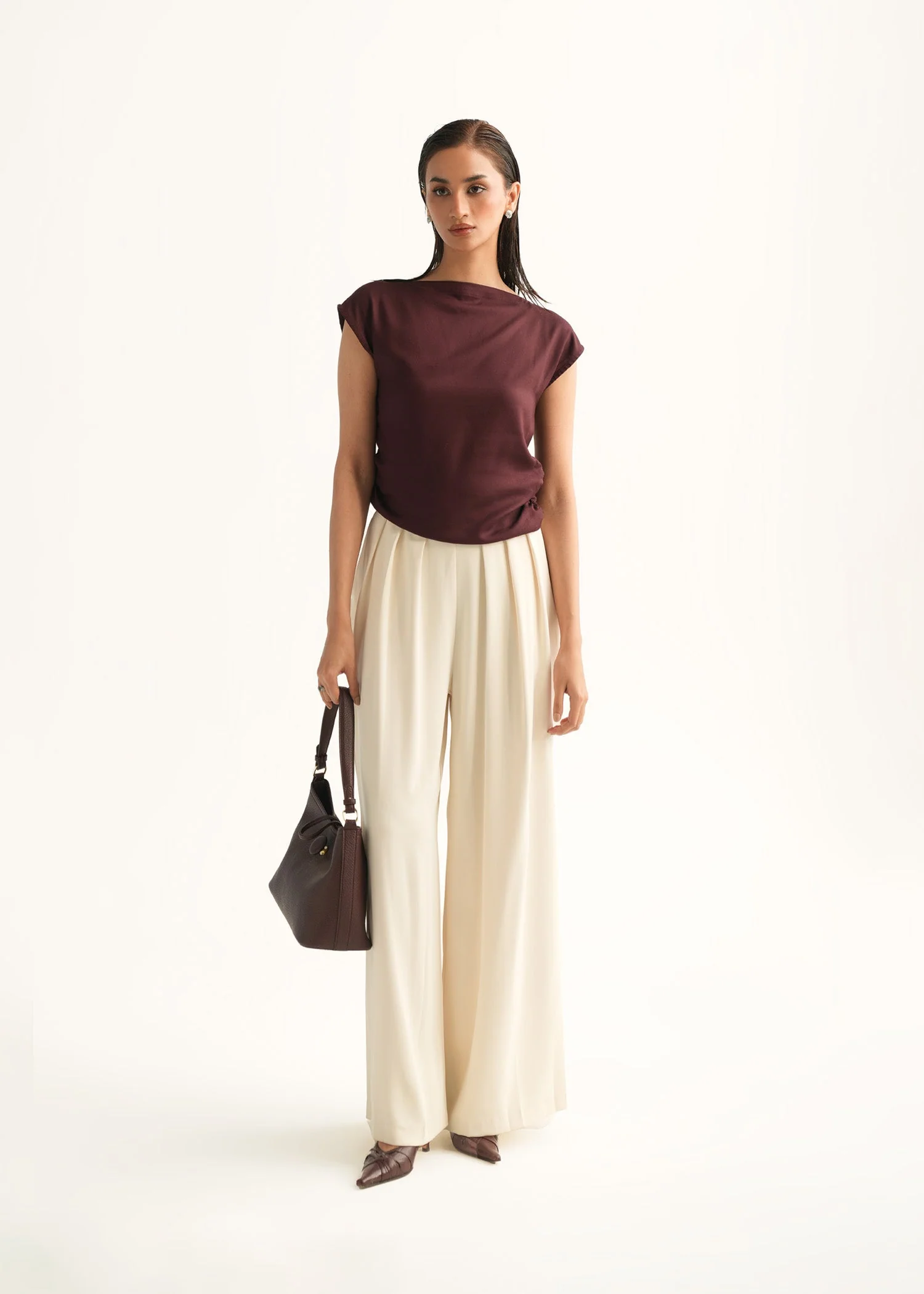 Wide Leg Pleated Pants - KOA - Image 4