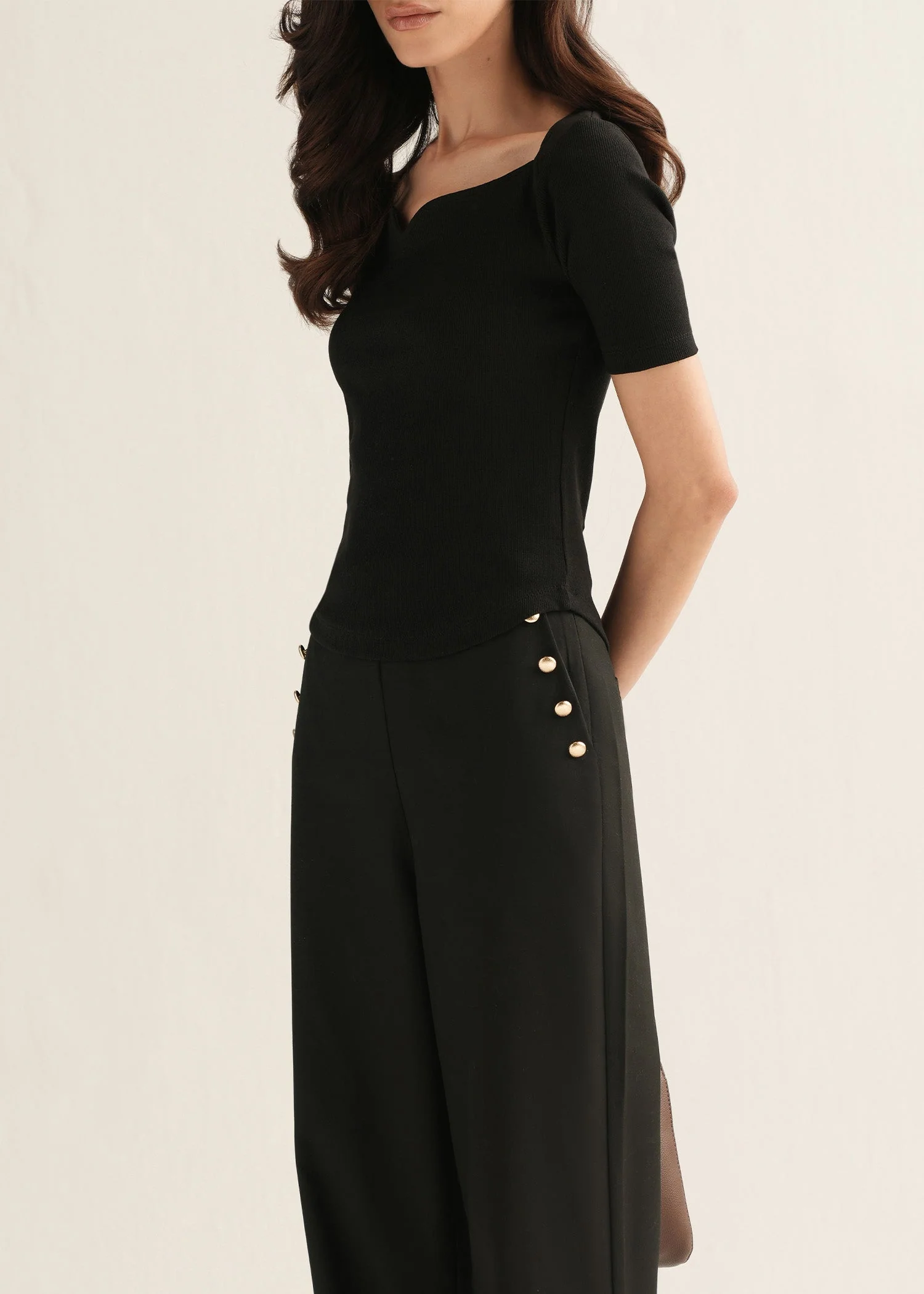 Tailored Pants With Metal Buttons - KOA - Image 2