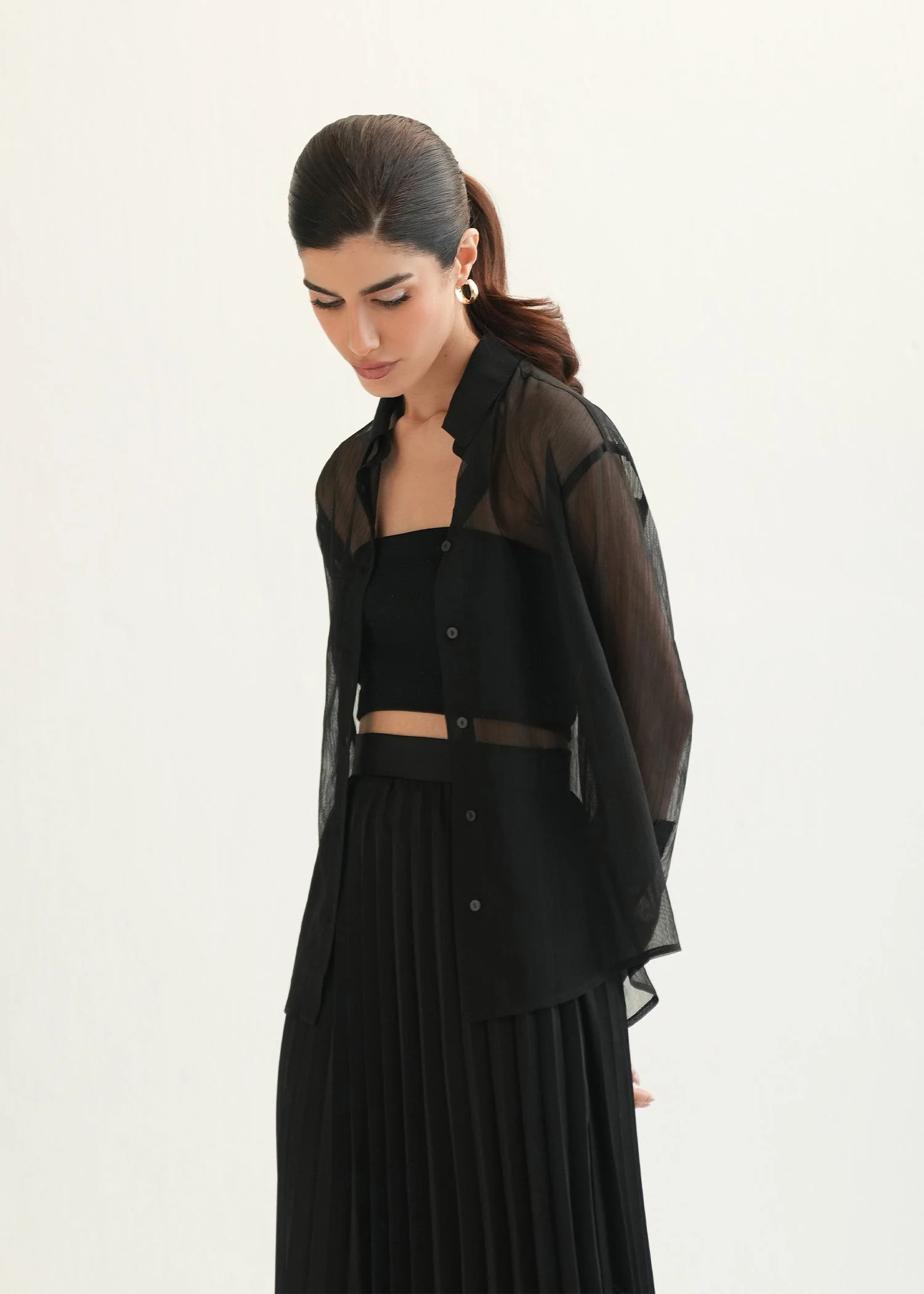 Sheer Button Down Shirt - KOA - Image 4