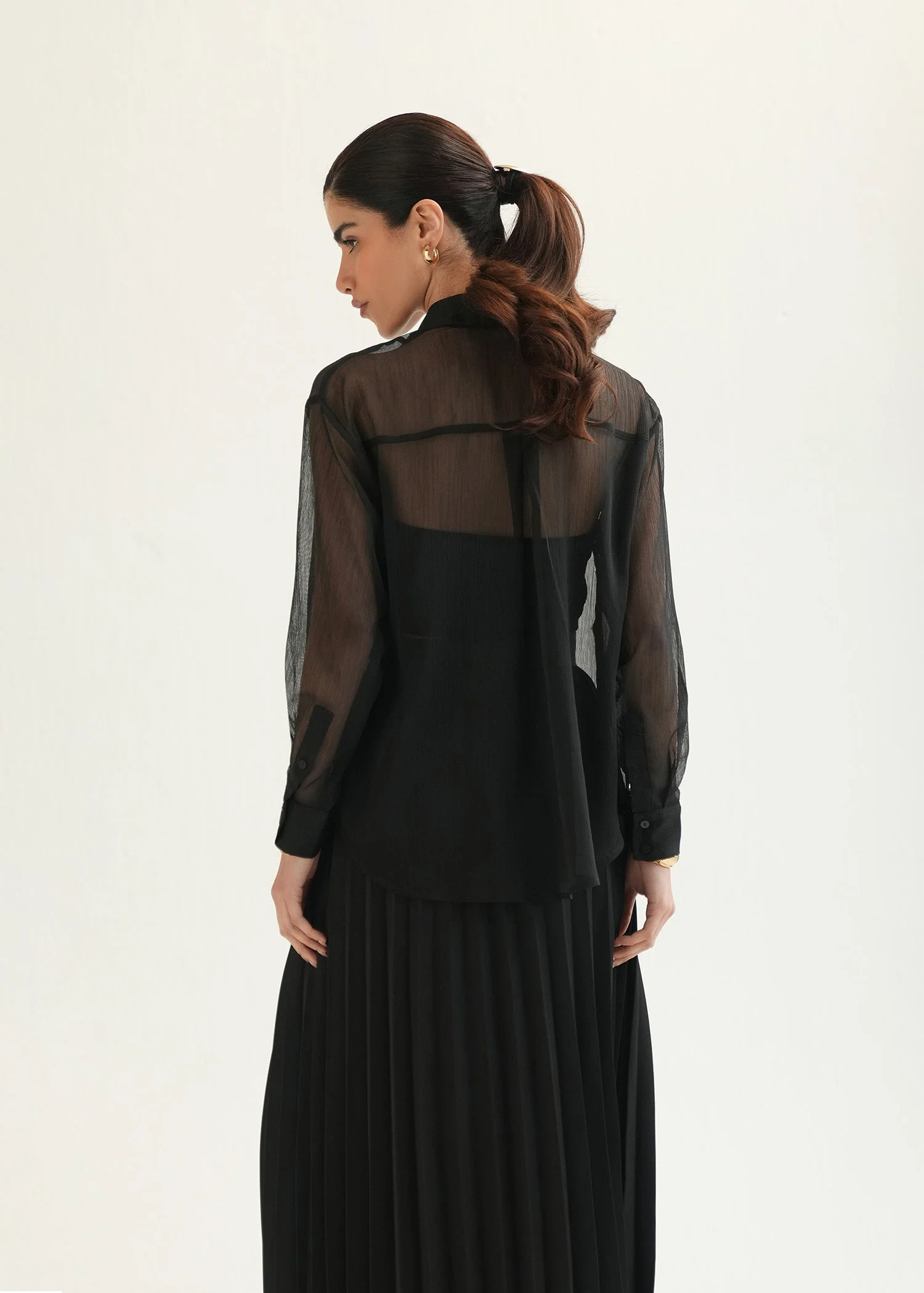Sheer Button Down Shirt - KOA - Image 5