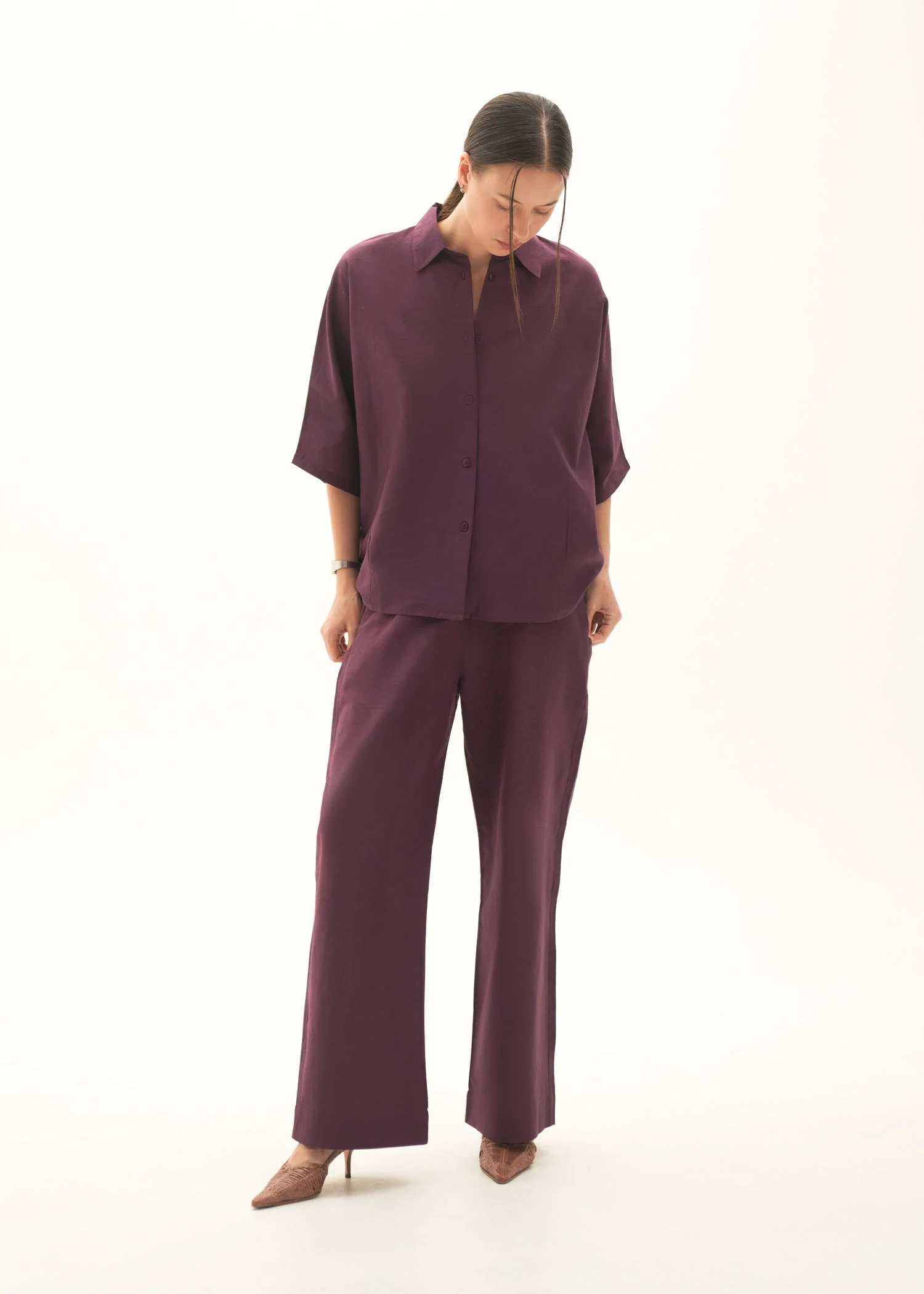Wide-leg Linen Blend Trouser - KOA - Image 3