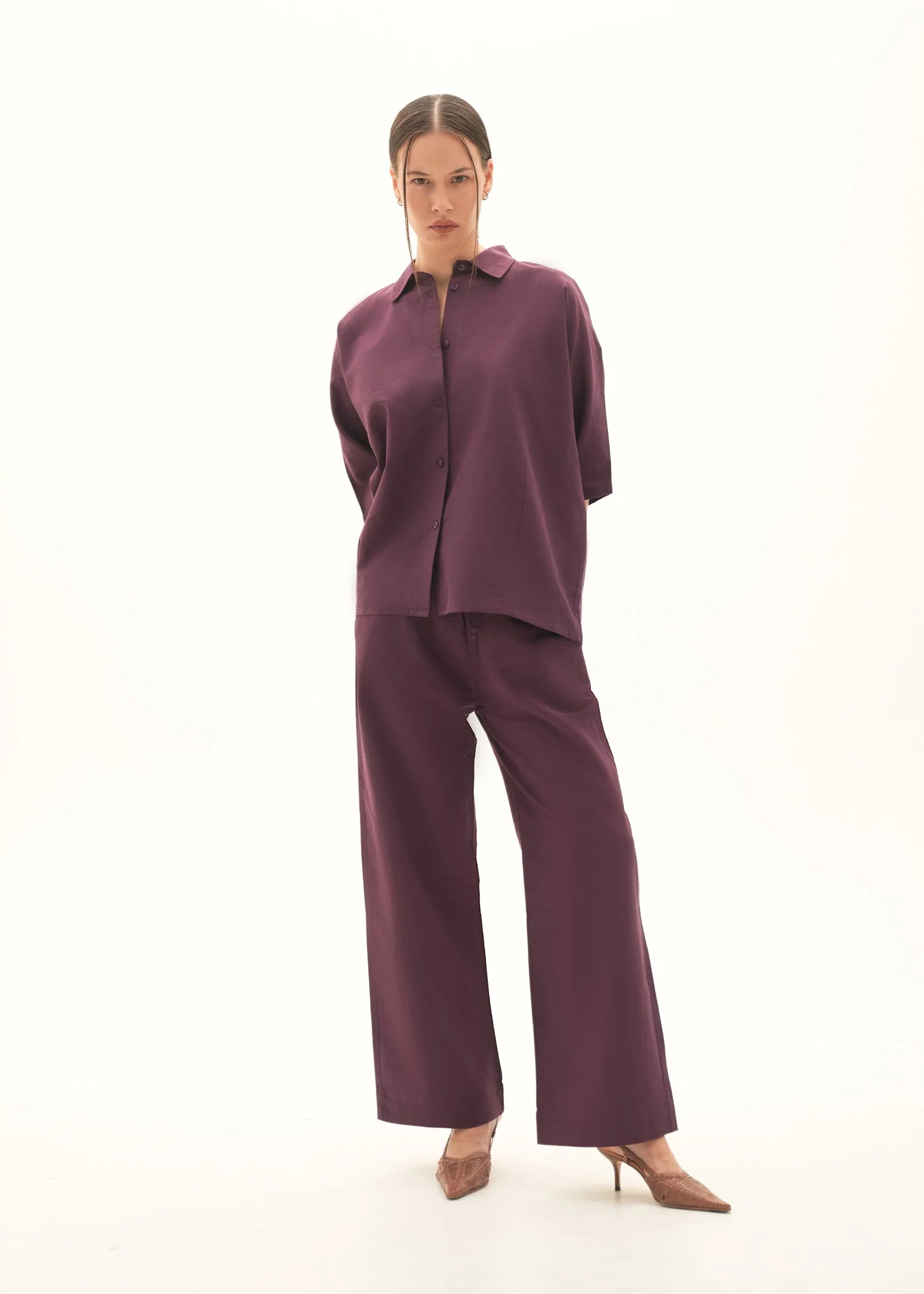 Wide-leg Linen Blend Trouser - KOA - Image 4