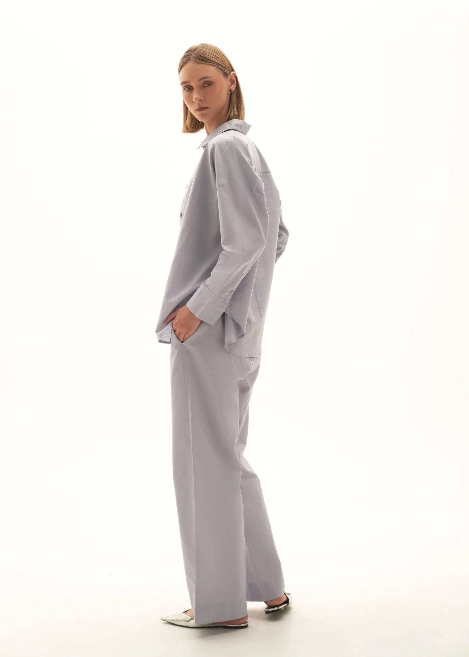 Oversized Button Down Linen Blend Shirt - KOA - Image 3