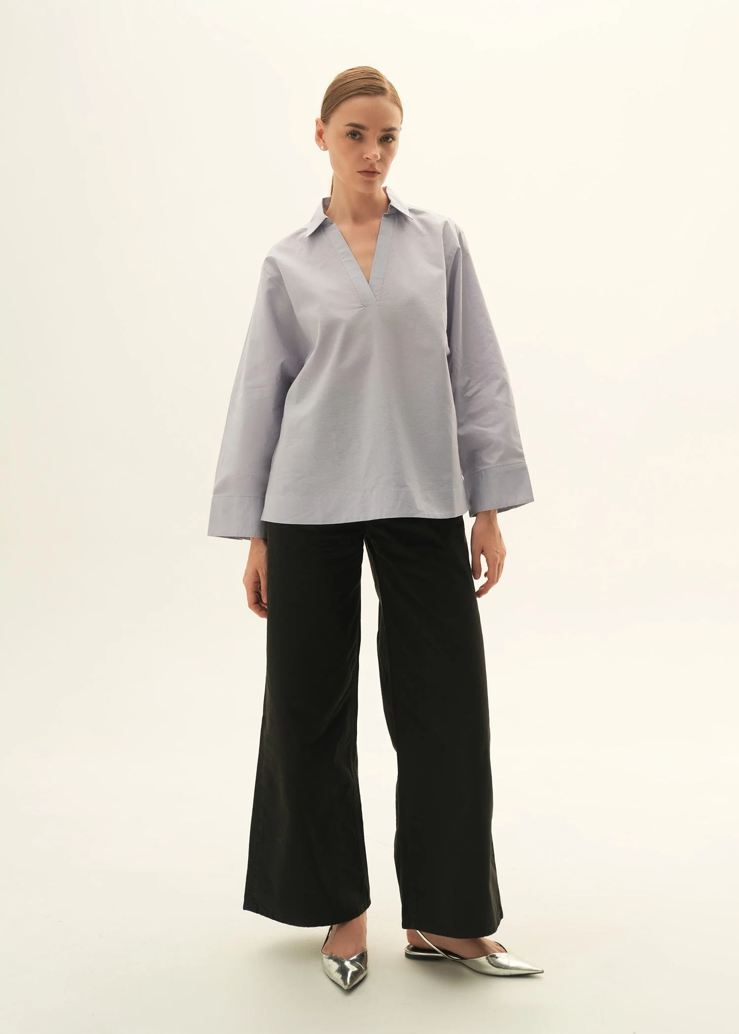 Basic Linen Blend Blouse - KOA - Image 3