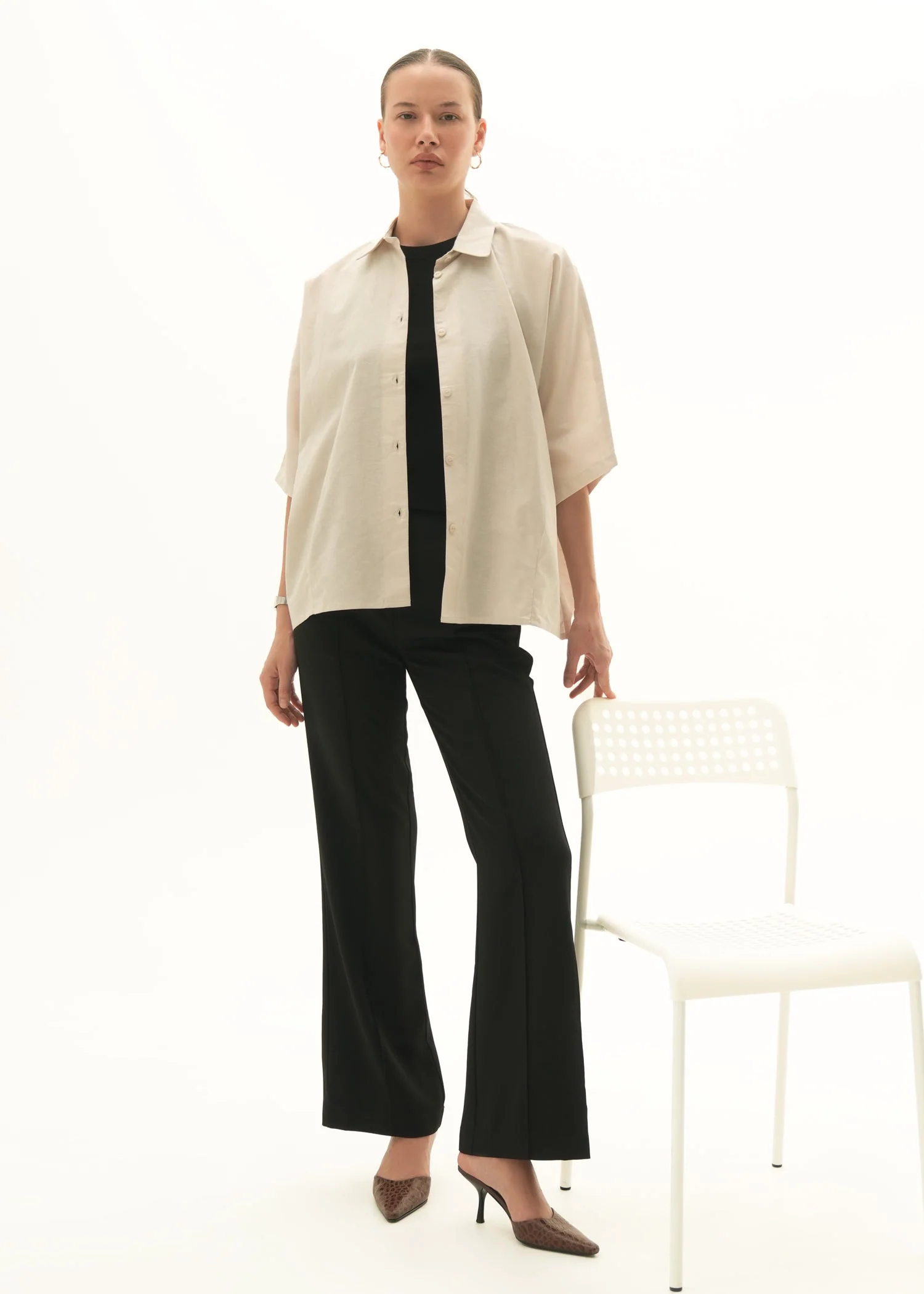 Button Down Linen Blend Shirt - KOA - Image 2