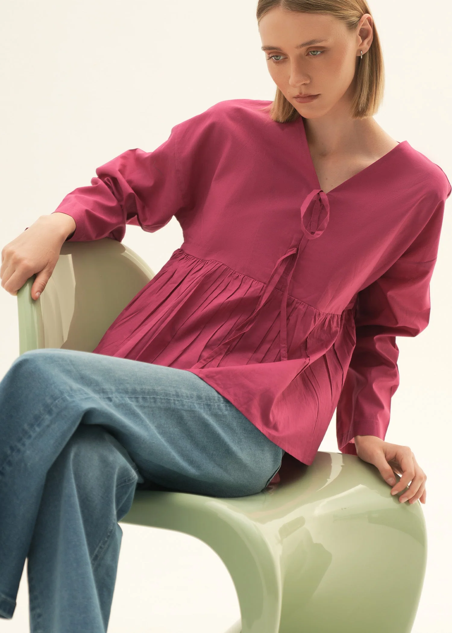 Flared Cotton Top - KOA - Image 2