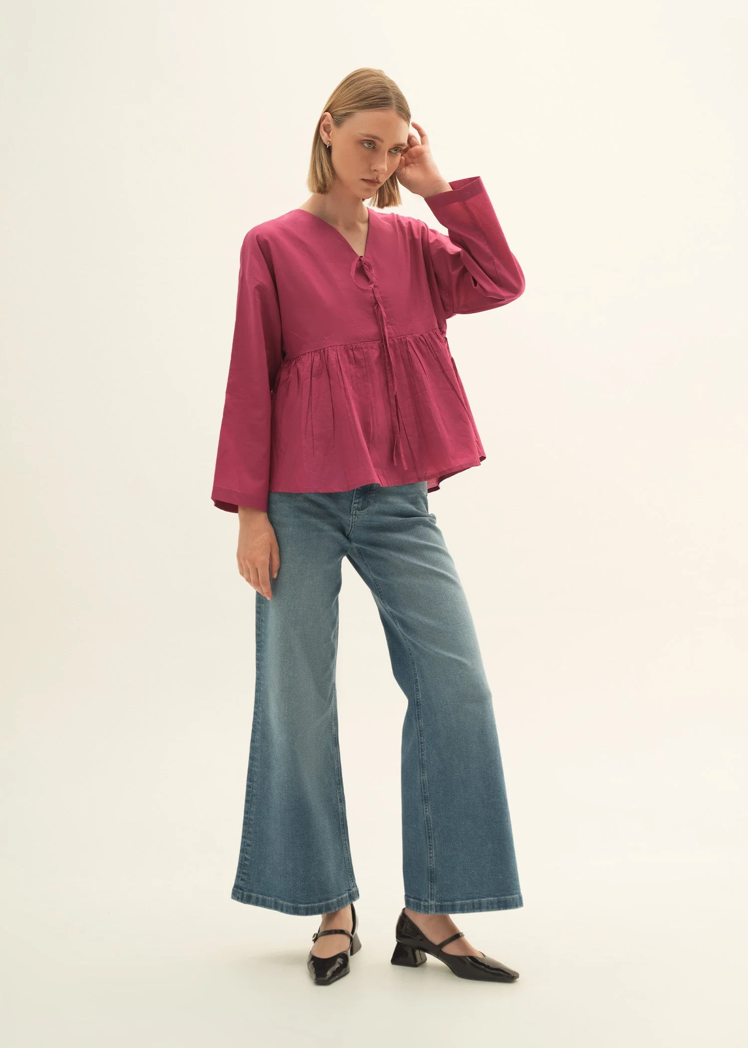 Flared Cotton Top - KOA - Image 4