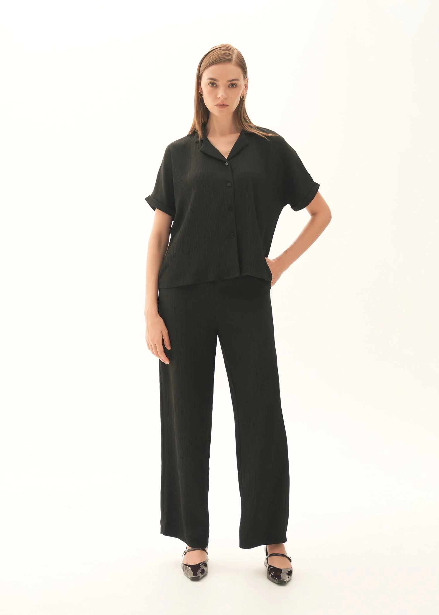 Textured Button-Down Shirt - KOA - Image 3