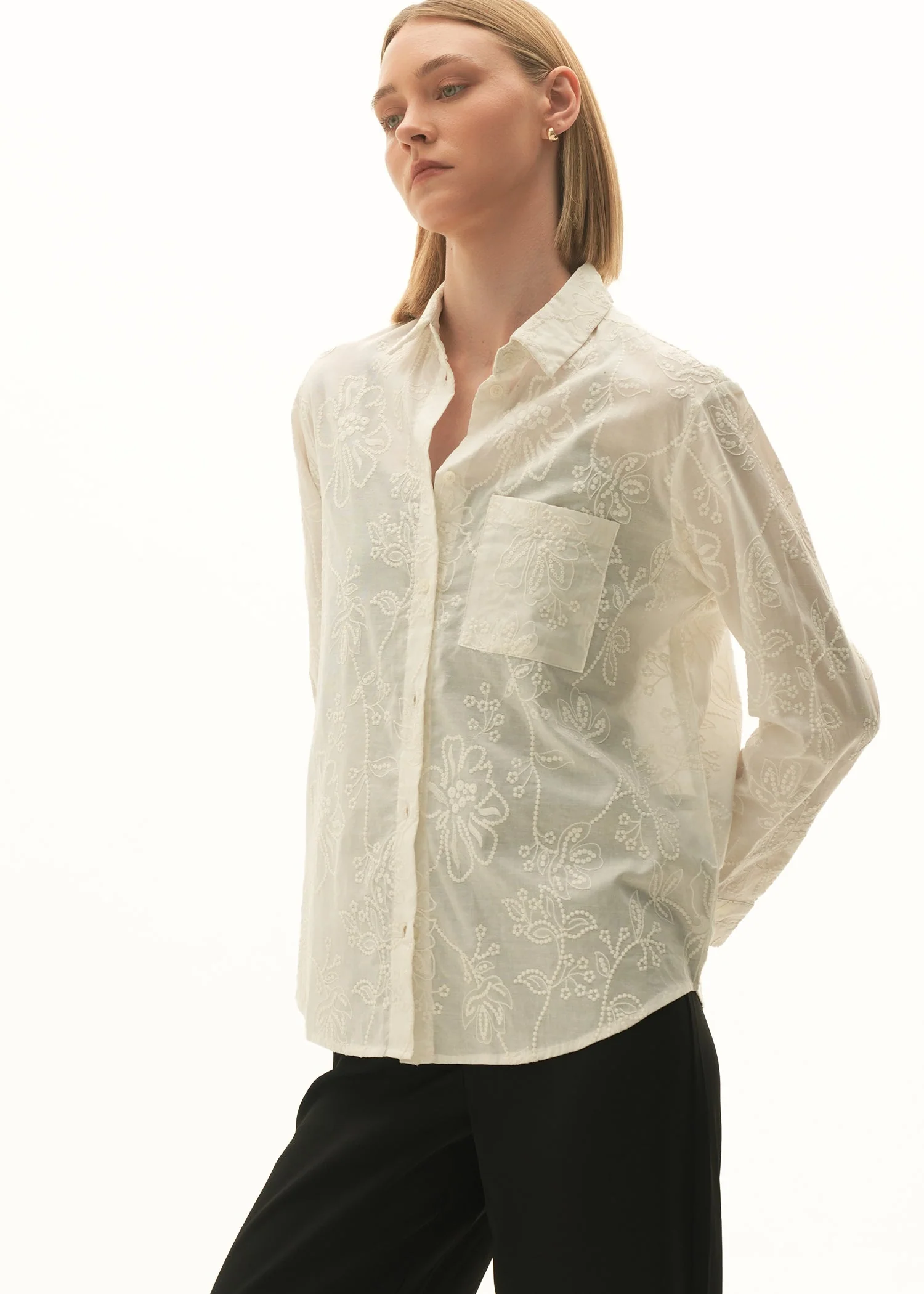 Embroidered Cotton Button-Down Shirt - KOA - Image 2