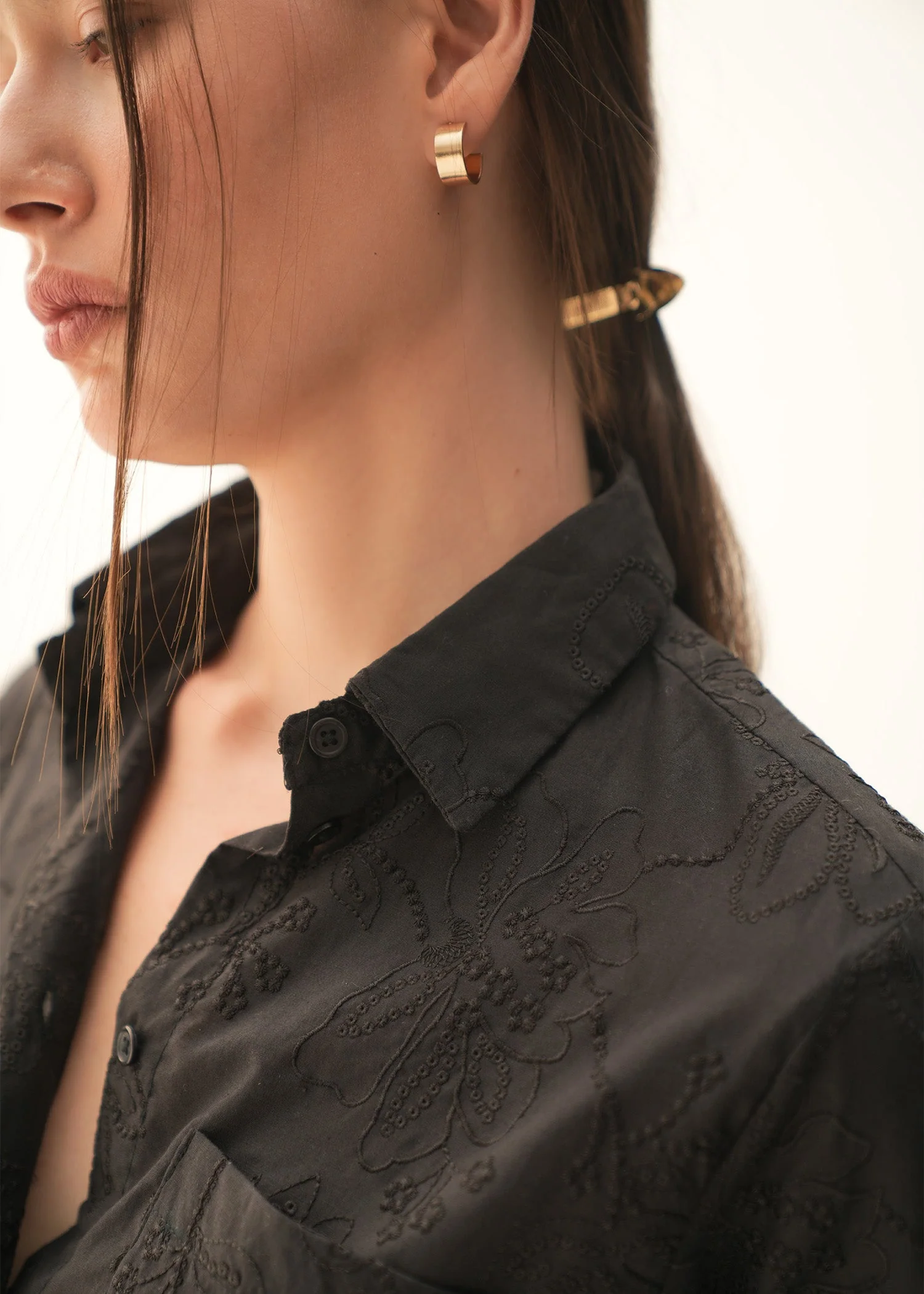 Embroidered Cotton Button Down Shirt - KOA - Image 5