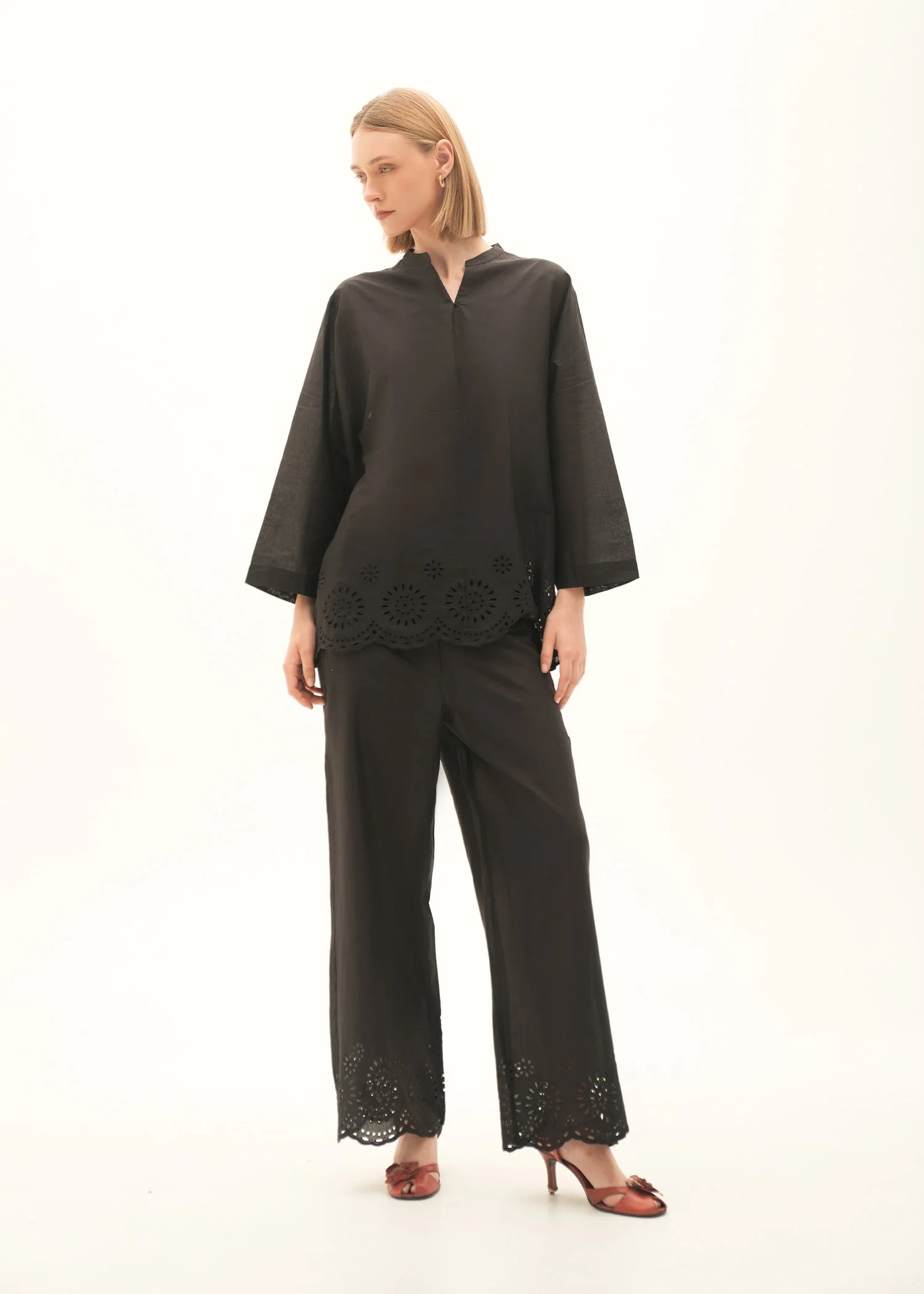 Oversized Cotton Blouse With Schiffli-Embroidery - KOA - Image 5