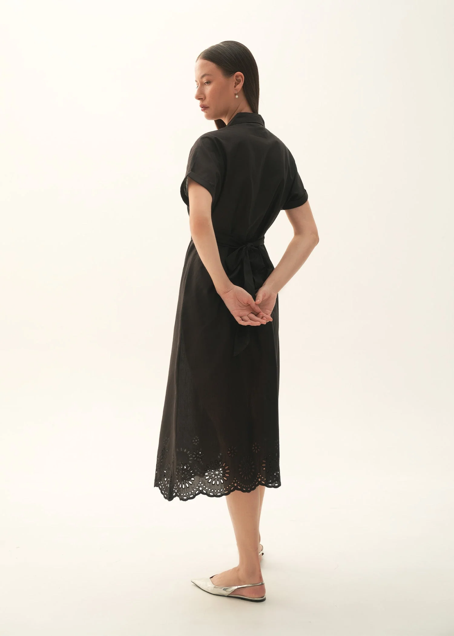 Cotton Dress With Schiffli Embroidery - KOA - Image 6
