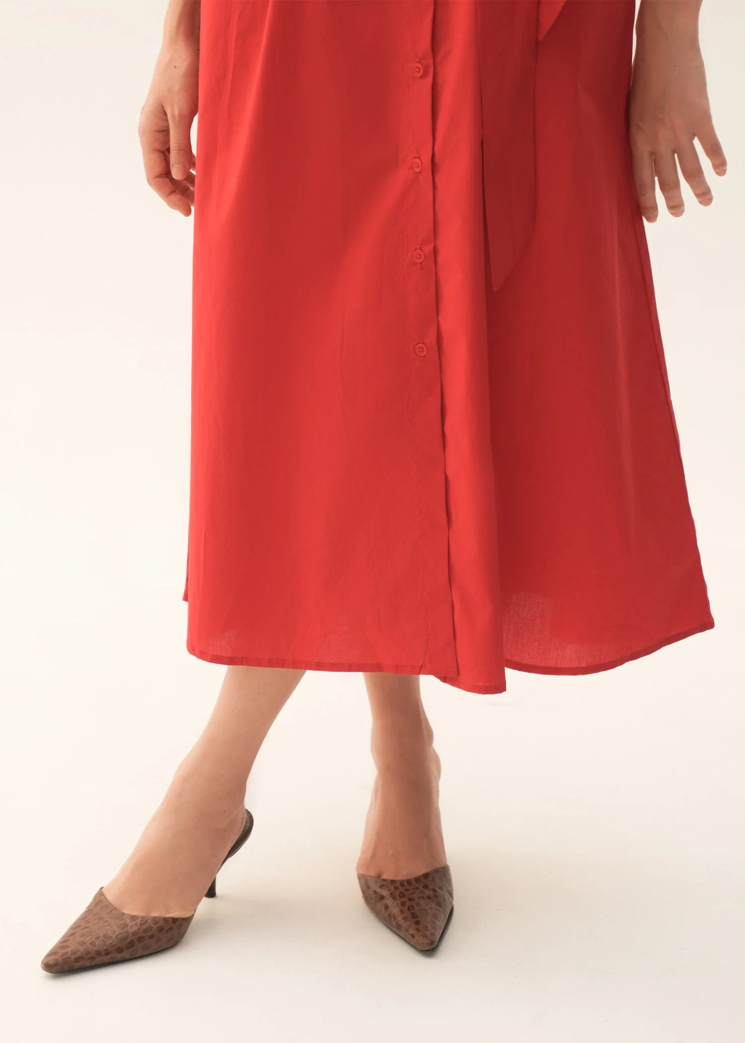 Flared Cotton Dress With Raglan Sleeves - KOA - Image 5