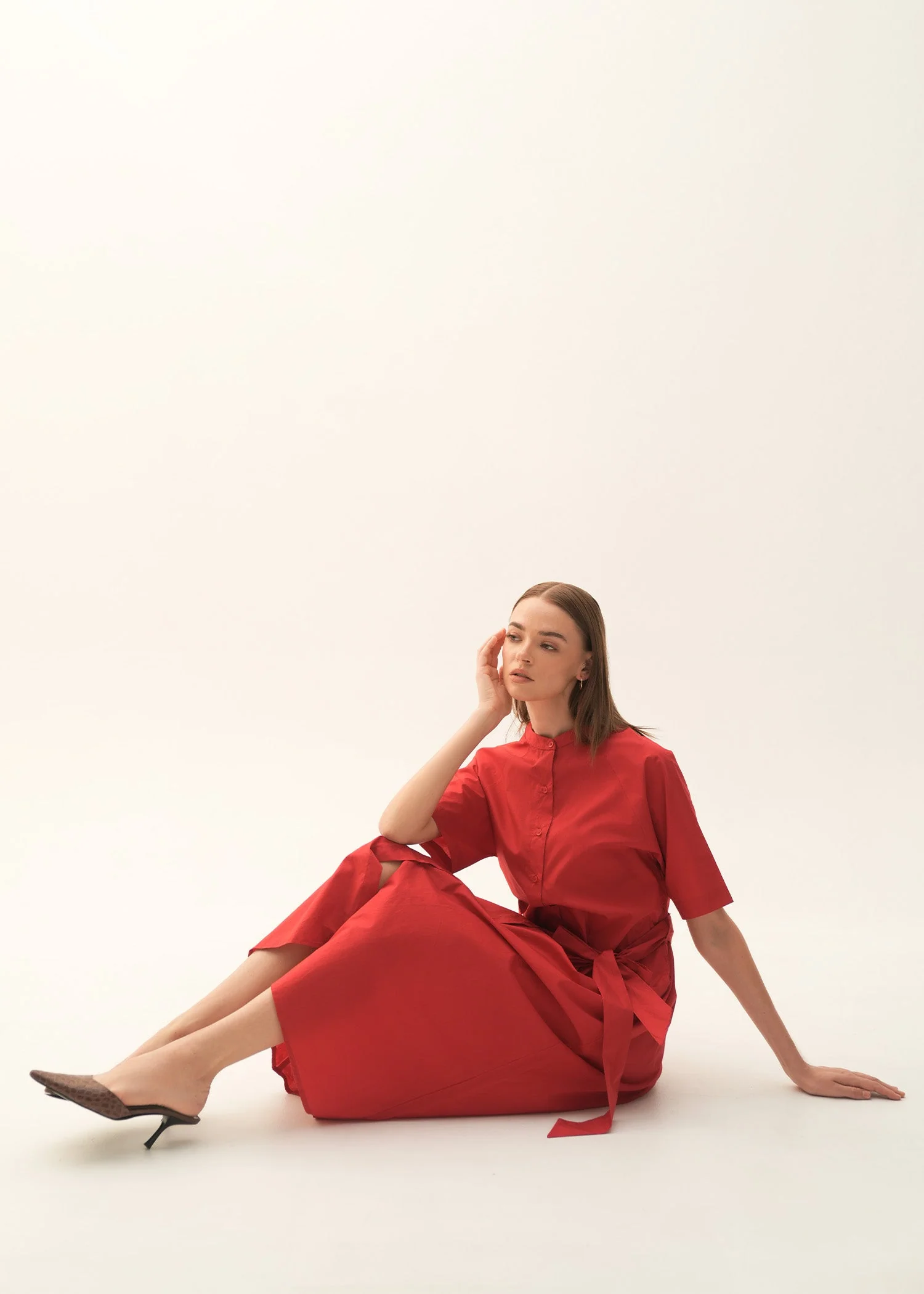 Flared Cotton Dress With Raglan Sleeves - KOA - Image 6