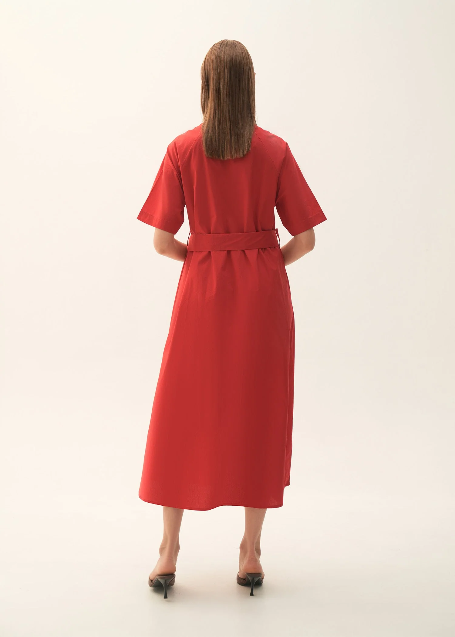 Flared Cotton Dress With Raglan Sleeves - KOA - Image 8