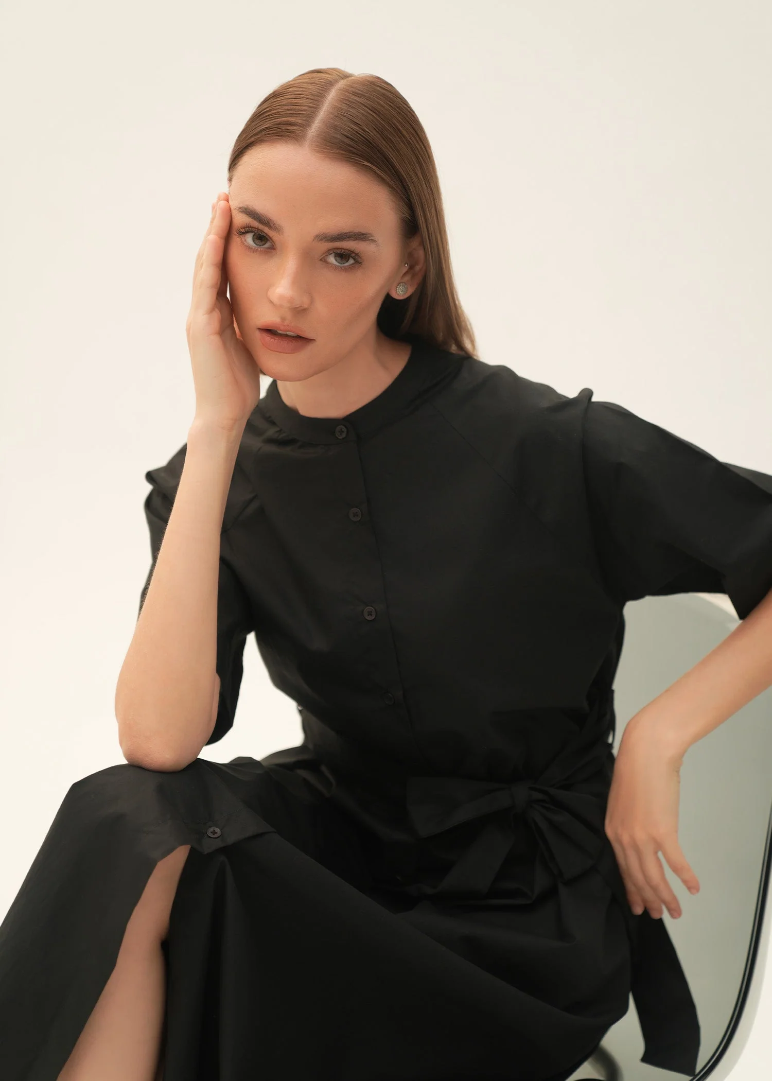Flared Cotton Dress With Raglan Sleeves - KOA - Image 4