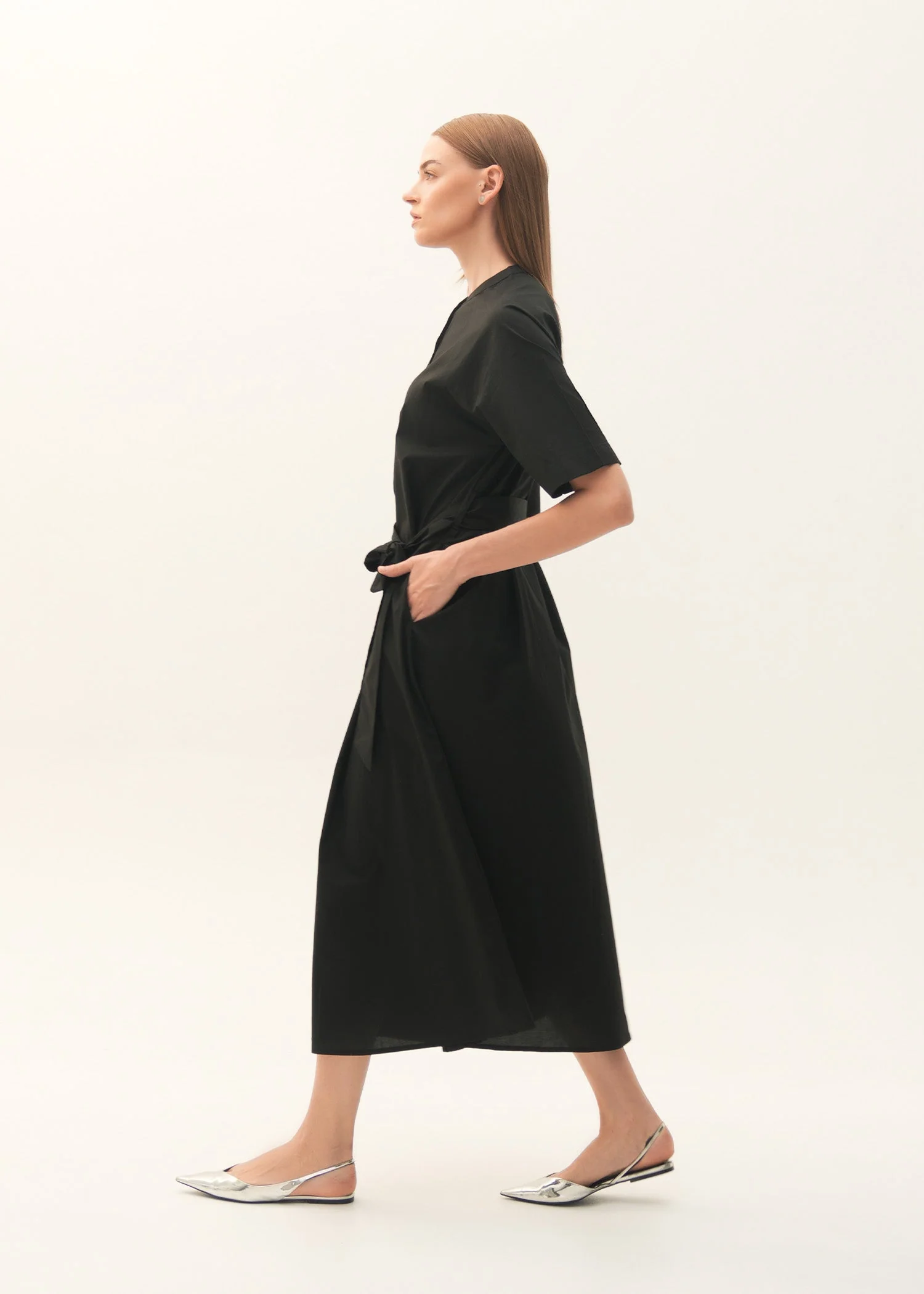 Flared Cotton Dress With Raglan Sleeves - KOA - Image 6