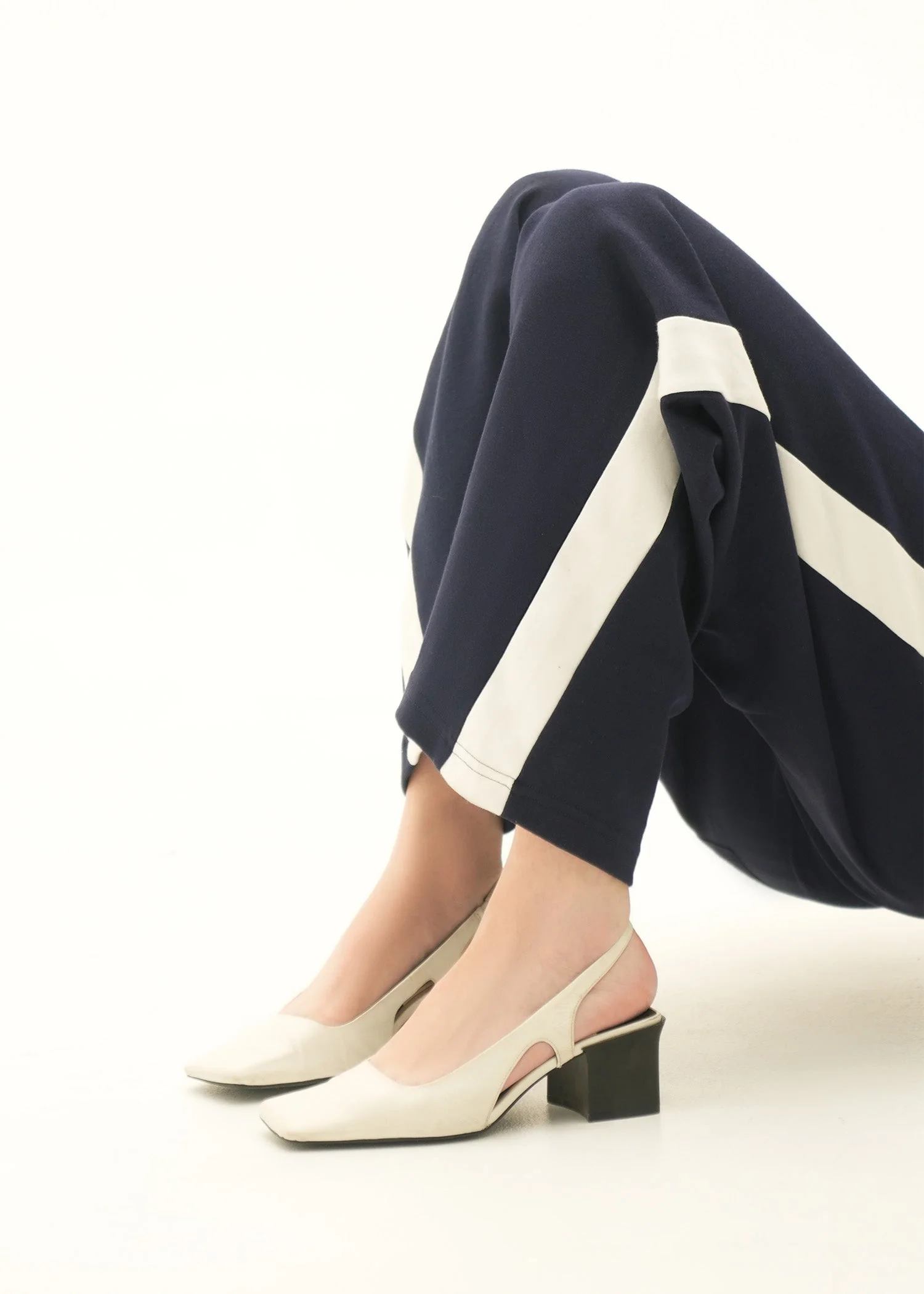 Wide Leg Trousers With Side Contrasting Panel - KOA - Image 4