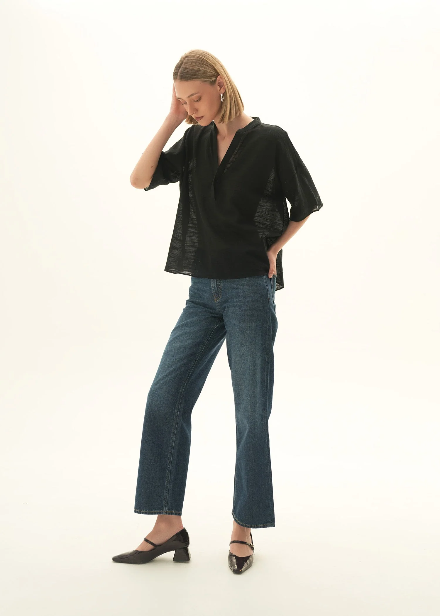 Linen Blend Blouse - KOA - Image 3