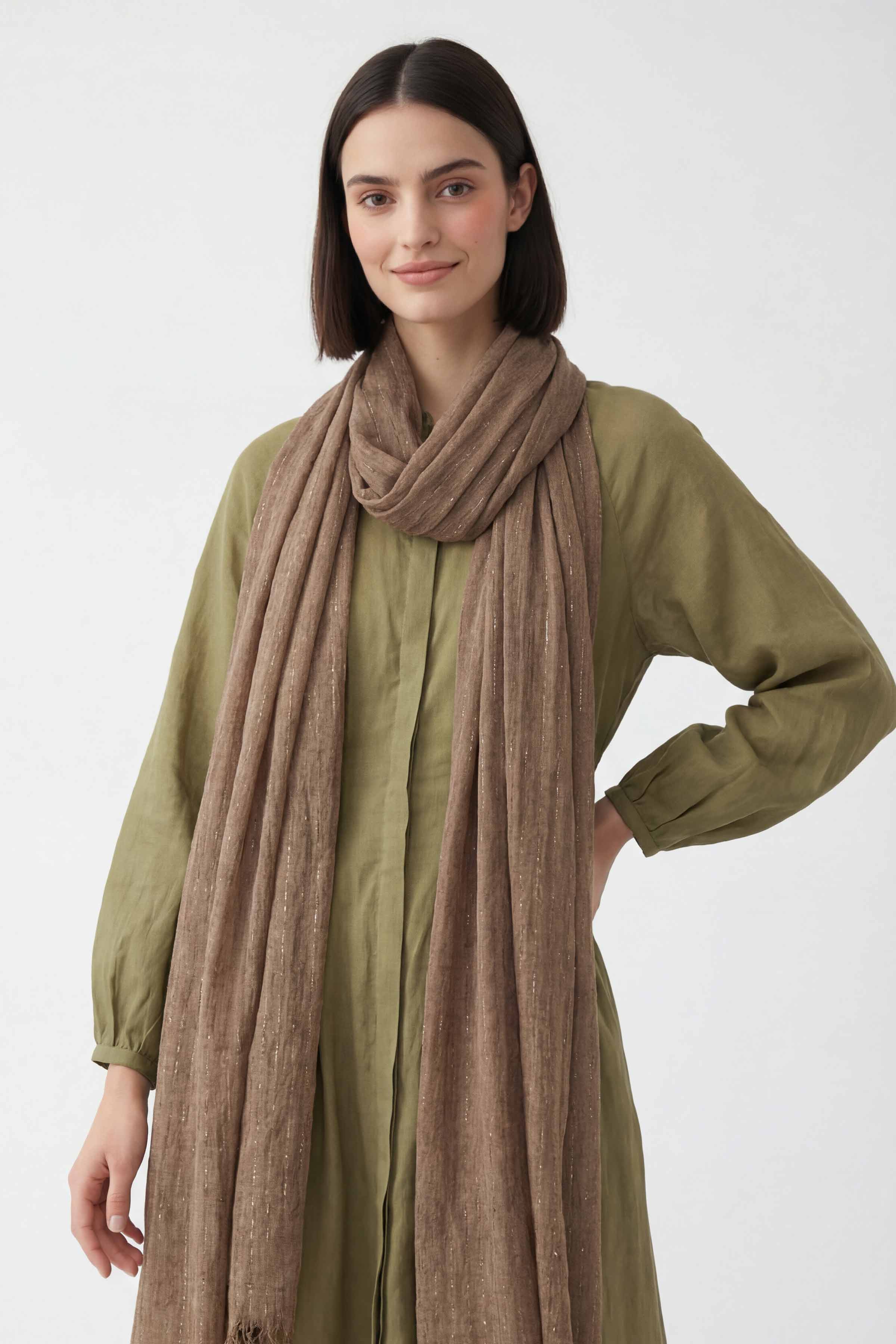 Coffee Women Scarf-443422117 - Image 2